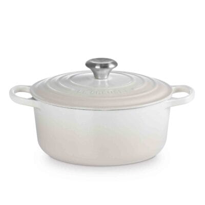 Le Creuset Cast Iron Round Casserole in Meringue 24cm