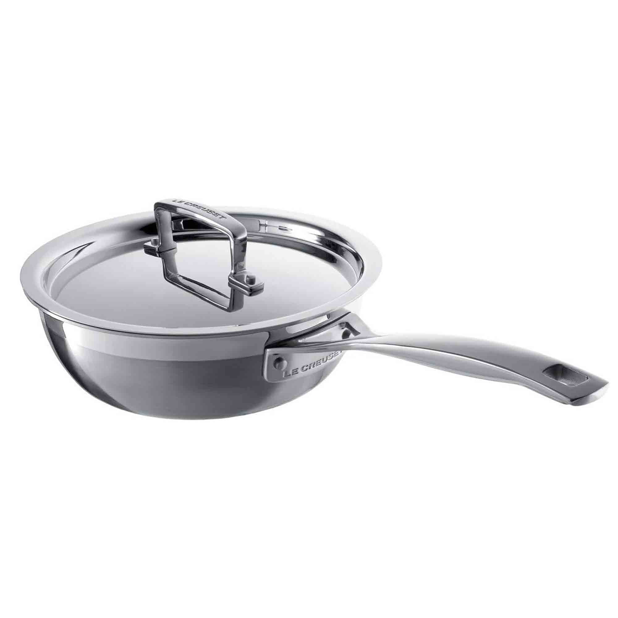 Le Creuset 3-ply Stainless Steel Non-Stick Chef’s Pan with Lid and Helper Handle 24cm Le Creuset 3-ply Stainless Steel Non-Stick Chef’s Pan with Lid and Helper Handle 24cm