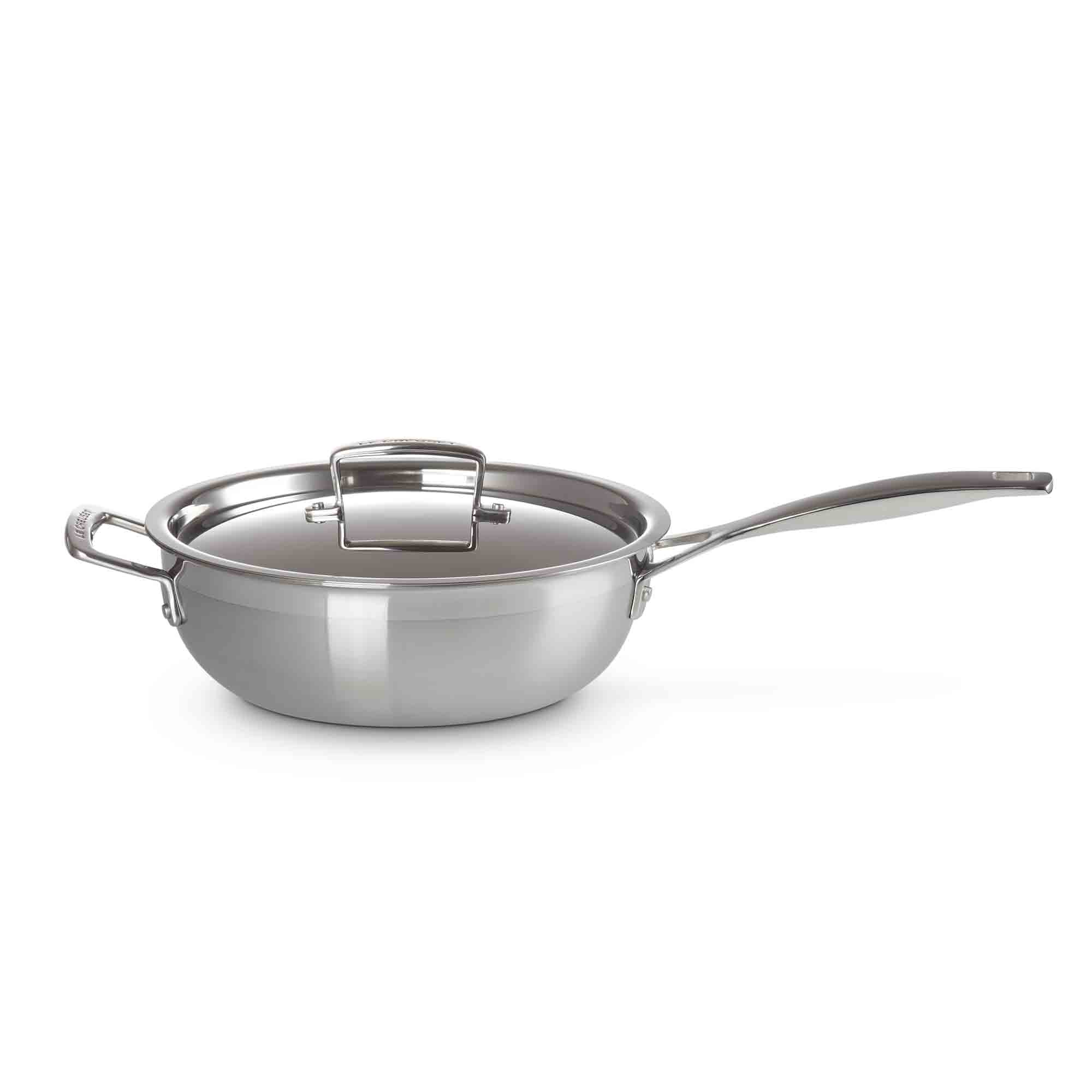 Le Creuset 3-ply Stainless Steel Non-Stick Chef’s Pan with Lid and Helper Handle 24cm Le Creuset 3-ply Stainless Steel Non-Stick Chef’s Pan with Lid and Helper Handle 24cm