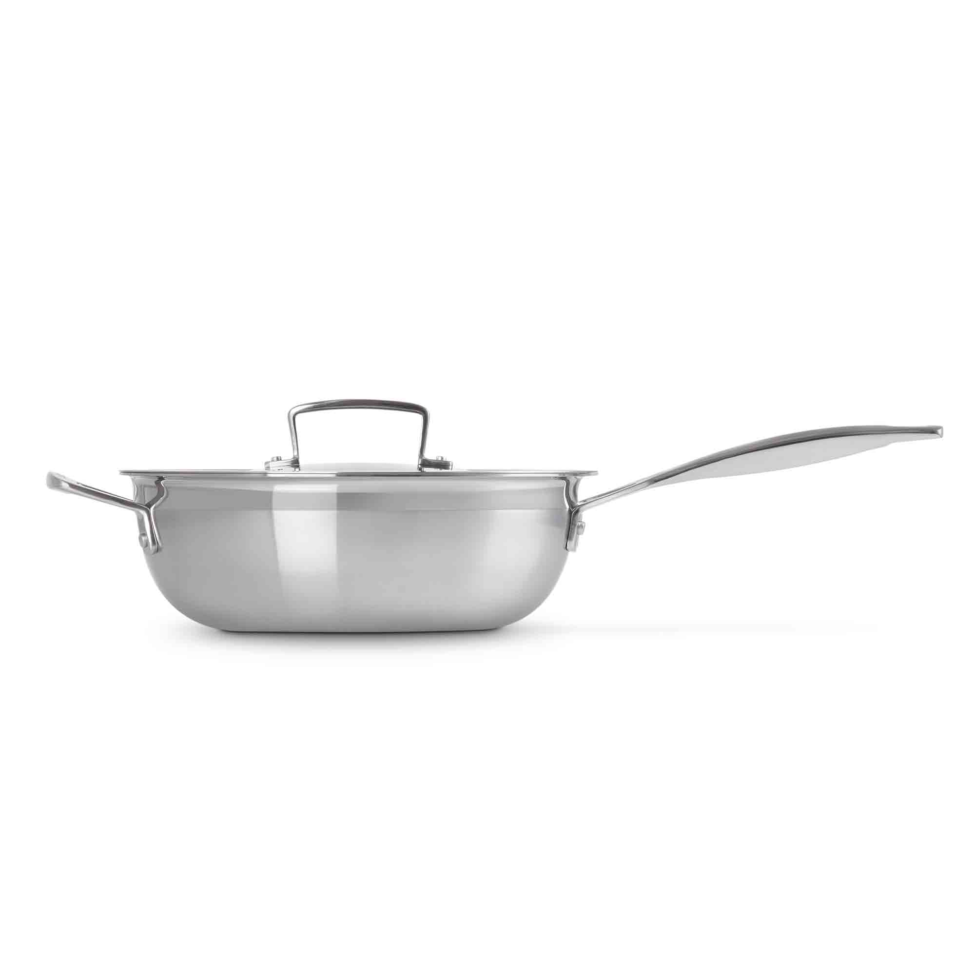 Le Creuset 3-ply Stainless Steel Non-Stick Chef’s Pan with Lid and Helper Handle 24cm Le Creuset 3-ply Stainless Steel Non-Stick Chef’s Pan with Lid and Helper Handle 24cm