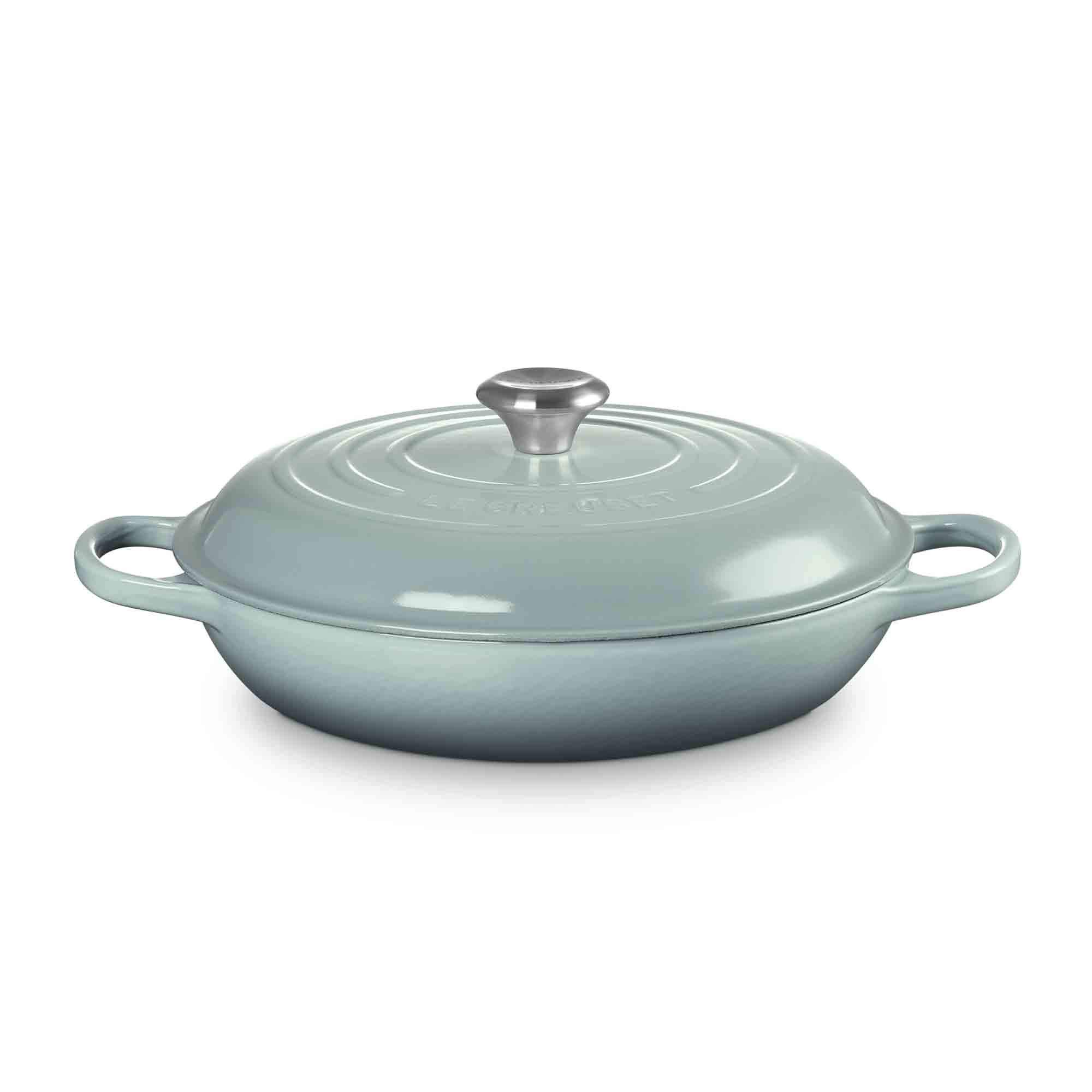 Le Creuset Cast Iron Shallow Casserole in Sea Salt 30cm Le Creuset Cast Iron Shallow Casserole in Sea Salt 30cm