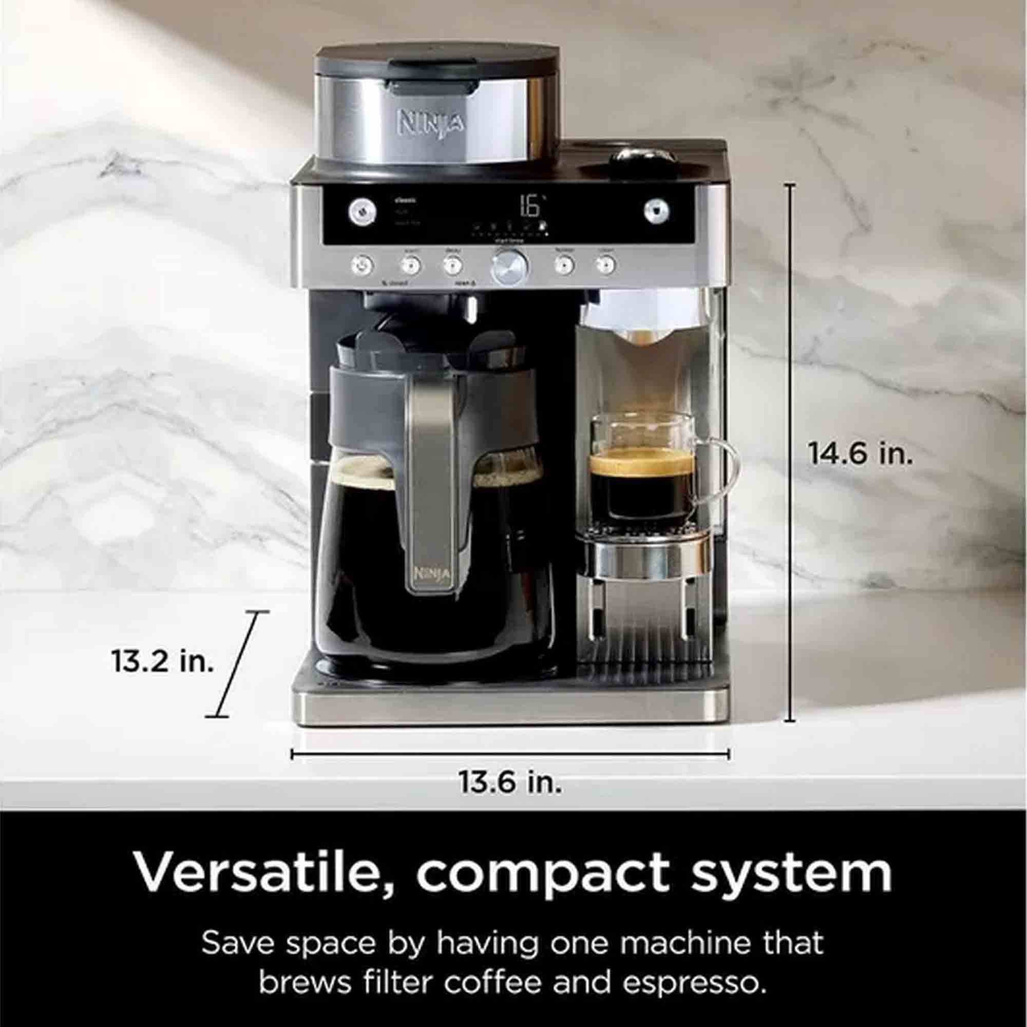 Ninja Prestige Dualbrew System Espresso Machine in Silver & Black -CFN802UK Ninja Prestige Dualbrew System Espresso Machine in Silver & Black -CFN802UK