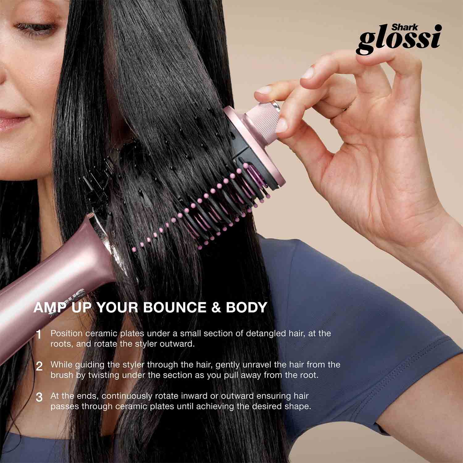 Shark HT302UKPK Glossi 2-in-1 Hot Tool and Air Glosser Brush in Pink Shark HT302UKPK Glossi 2-in-1 Hot Tool and Air Glosser Brush in Pink
