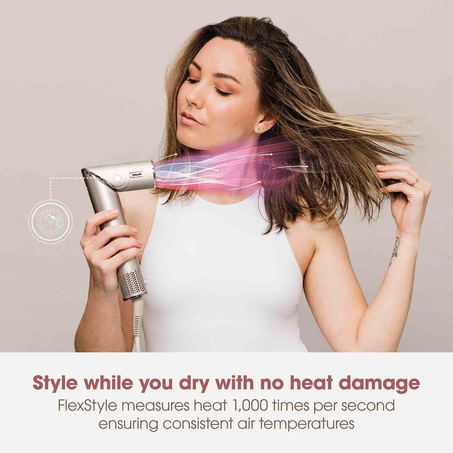 Shark FlexStyle Air Styler & Hair Dryer for Straight & Wavy Hair in Stone - HD436SLUK Shark FlexStyle Air Styler & Hair Dryer for Straight & Wavy Hair in Stone - HD436SLUK