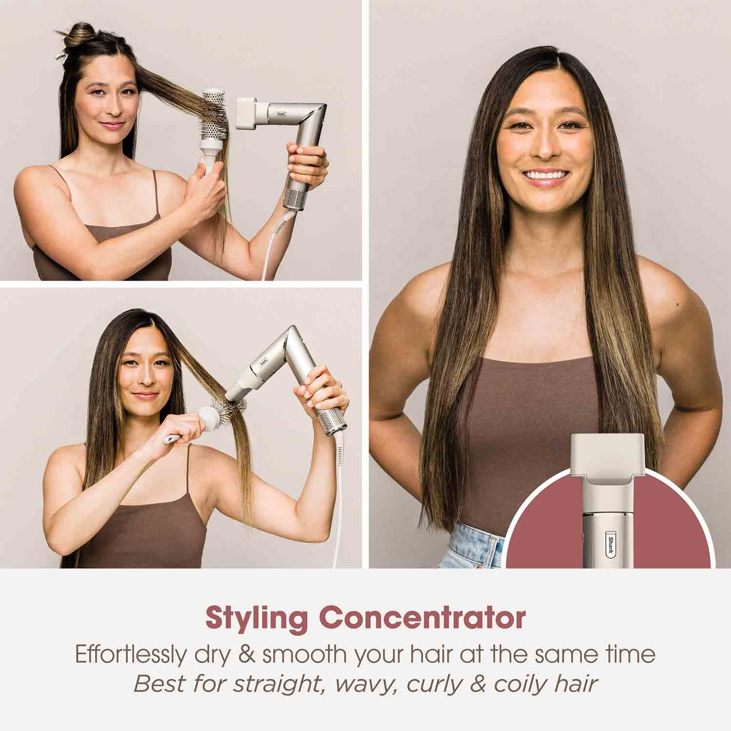Shark FlexStyle Air Styler & Hair Dryer for Straight & Wavy Hair in Stone - HD436SLUK Shark FlexStyle Air Styler & Hair Dryer for Straight & Wavy Hair in Stone - HD436SLUK