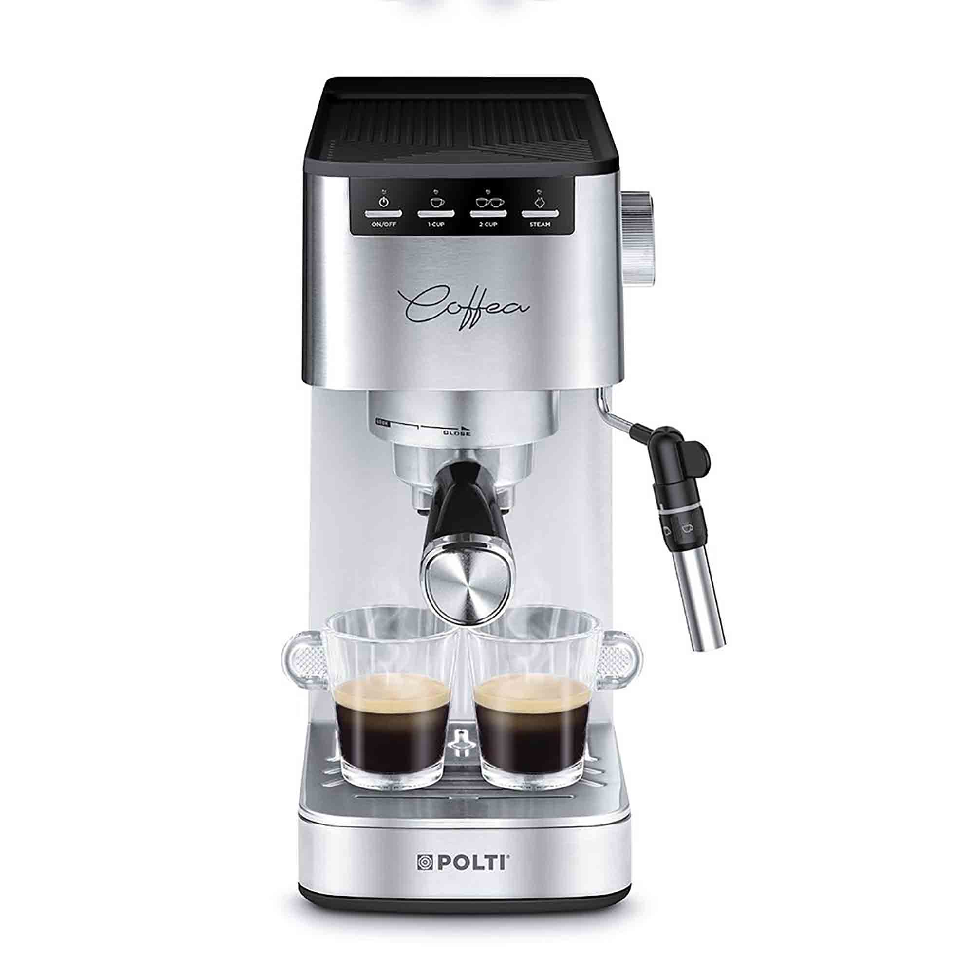 Polti Coffea P10S Manual Espresso Machine in Silver Polti Coffea P10S Manual Espresso Machine in Silver