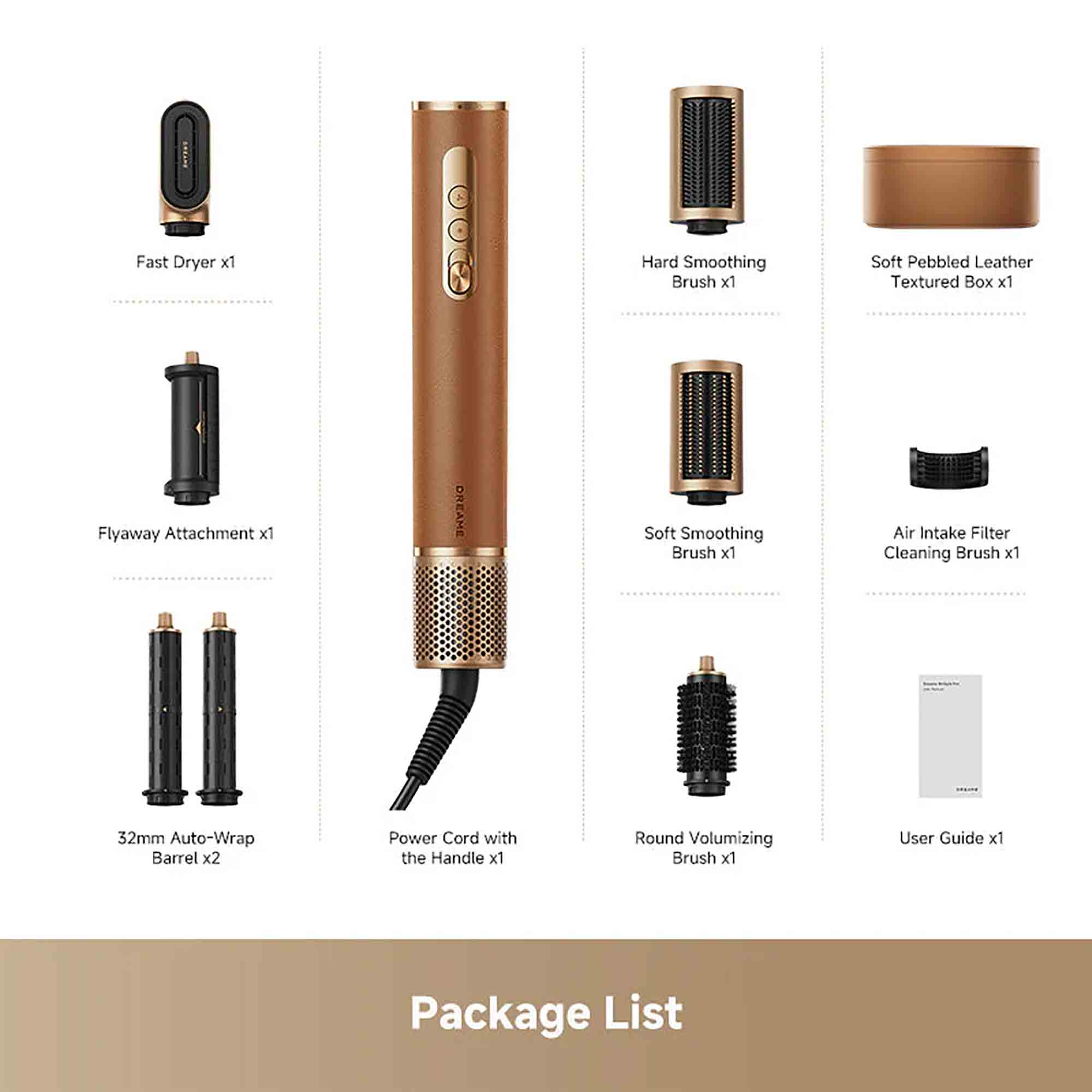 Dreame AirStyle Pro 7-in-1 Hair Styler in Gold – AMF18A Dreame AirStyle Pro 7-in-1 Hair Styler in Gold – AMF18A