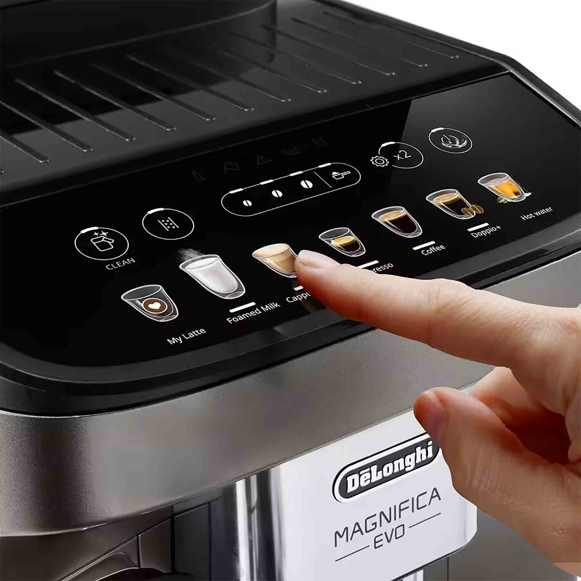 Delonghi Magnifica Evo Fully Automatic Bean to Cup coffee machine in Titanium Grey & Black- ECAM29083TB Delonghi Magnifica Evo Fully Automatic Bean to Cup coffee machine in Titanium Grey & Black- ECAM29083TB