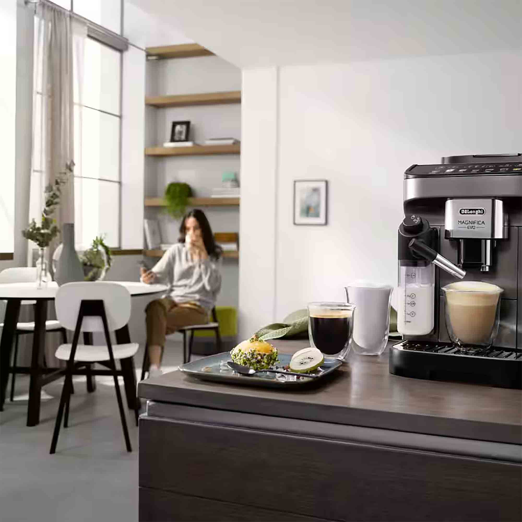 Delonghi Magnifica Evo Fully Automatic Bean to Cup coffee machine in Titanium Grey & Black- ECAM29083TB Delonghi Magnifica Evo Fully Automatic Bean to Cup coffee machine in Titanium Grey & Black- ECAM29083TB