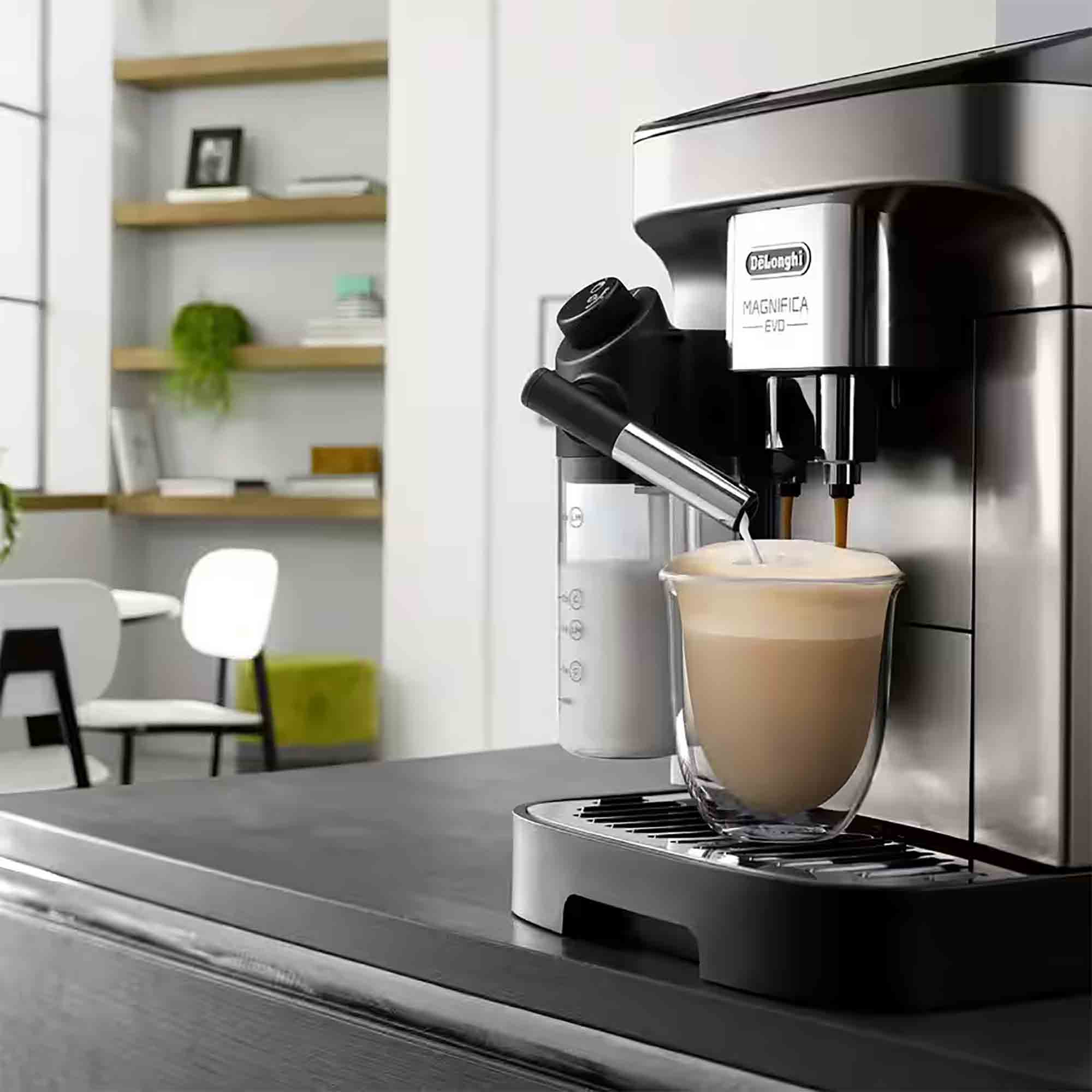 Delonghi Magnifica Evo Fully Automatic Bean to Cup coffee machine in Titanium Grey & Black- ECAM29083TB Delonghi Magnifica Evo Fully Automatic Bean to Cup coffee machine in Titanium Grey & Black- ECAM29083TB