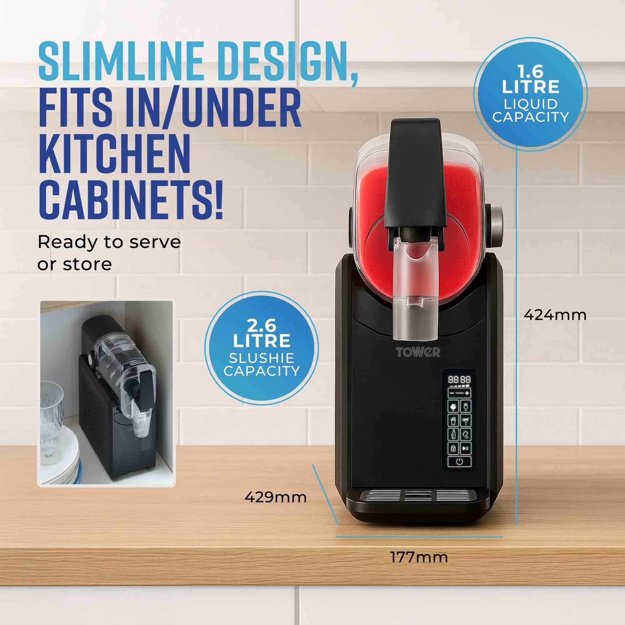 Tower 2.6L Frozen Drink Slushie Maker – Black - T19058 Tower 2.6L Frozen Drink Slushie Maker – Black - T19058