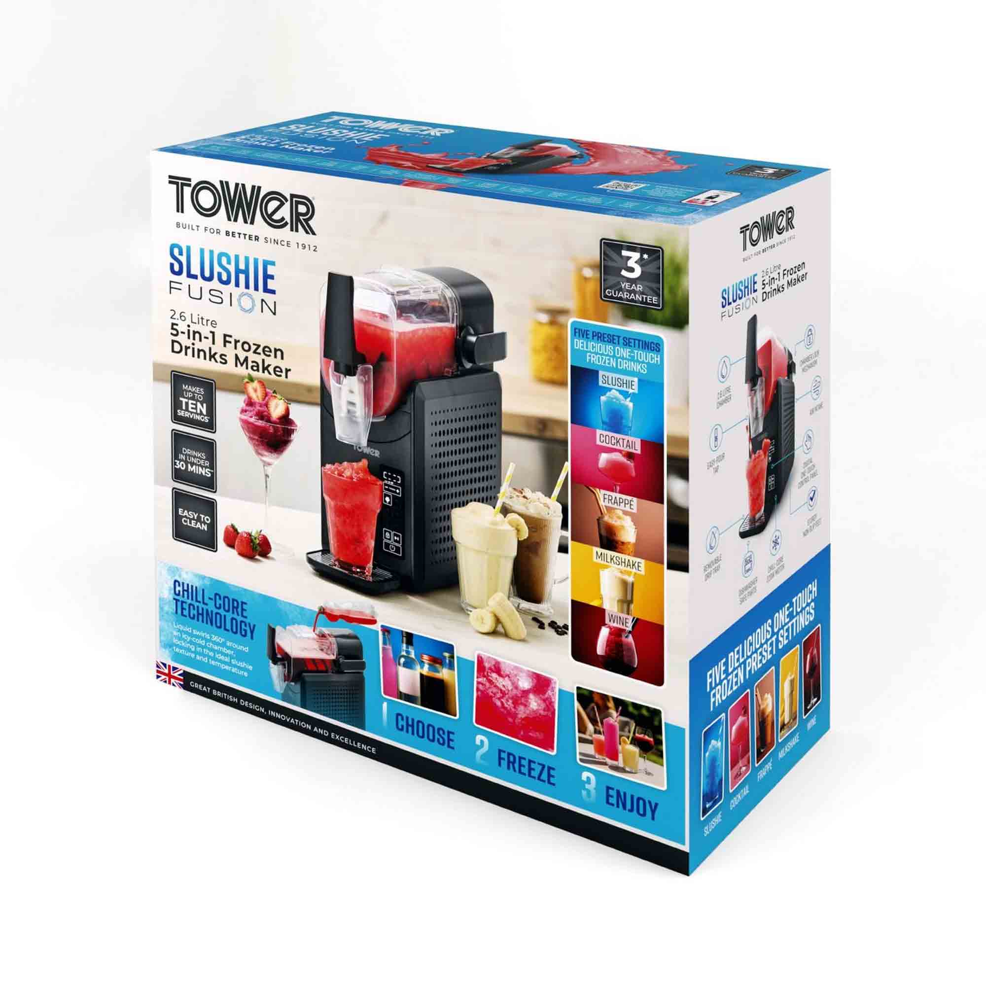Tower 2.6L Frozen Drink Slushie Maker – Black - T19058 Tower 2.6L Frozen Drink Slushie Maker – Black - T19058