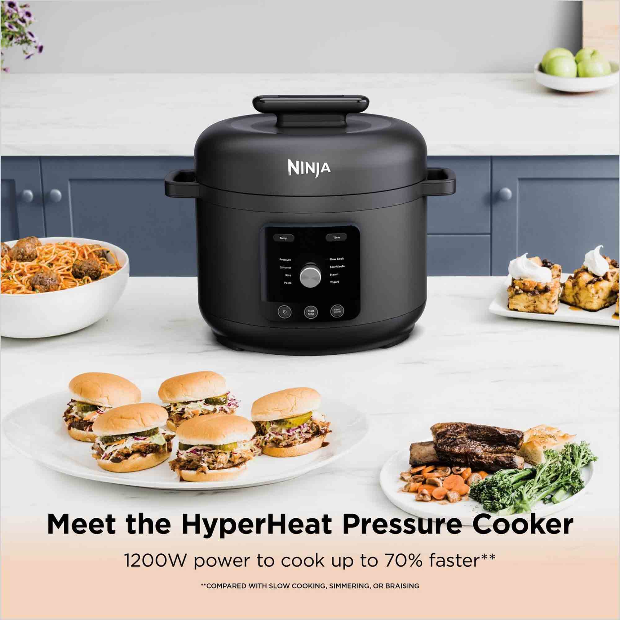 Ninja HyperHeat 9-in-1 Pressure & Rice Cooker – Grey/Black - PC201UK Ninja HyperHeat 9-in-1 Pressure & Rice Cooker – Grey/Black - PC201UK
