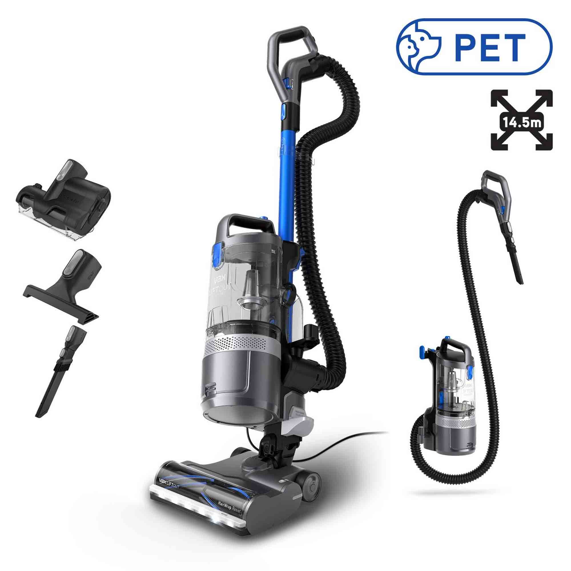 Vax LiftOut Reach Pet Upright Vacuum - Graphite / Blue - CDUP-LOXR Vax LiftOut Reach Pet Upright Vacuum - Graphite / Blue - CDUP-LOXR