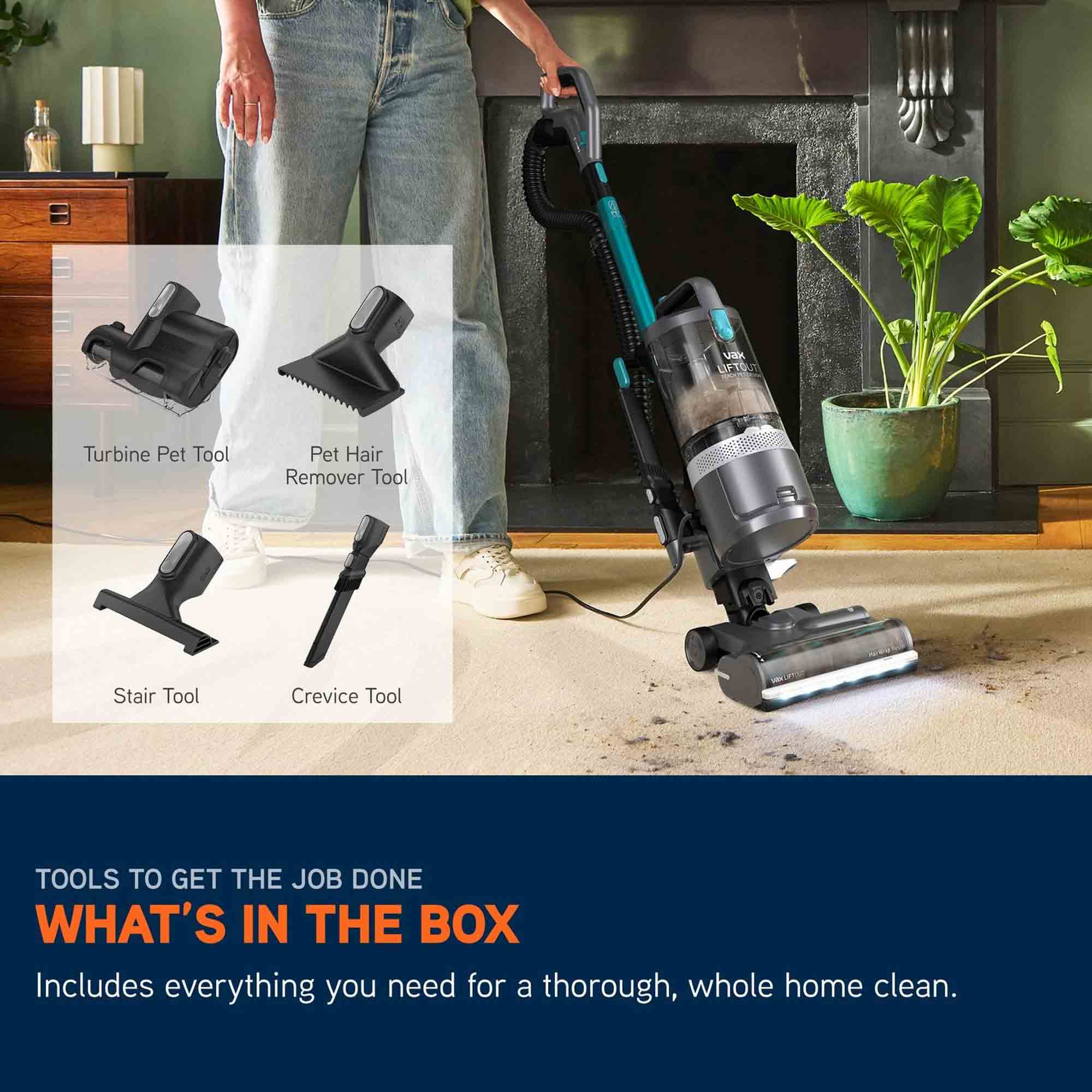 Vax LiftOut Reach Pet-Design Upright Vacuum Cleaner – Graphite/Teal - CDUP-LORP Vax LiftOut Reach Pet-Design Upright Vacuum Cleaner – Graphite/Teal - CDUP-LORP