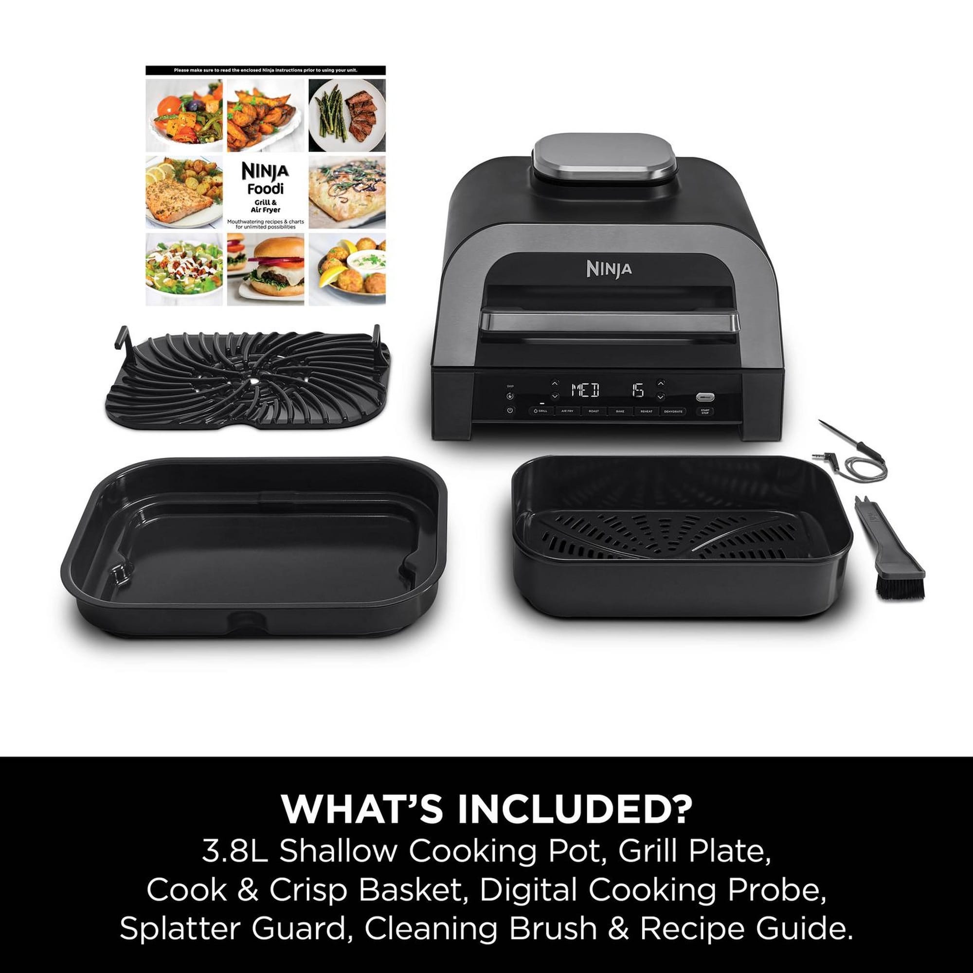 Ninja 6-in-1 MAX Grill & Air Fryer - Black/ Stainless Steel - DG551UK Ninja 6-in-1 MAX Grill & Air Fryer - Black/ Stainless Steel - DG551UK