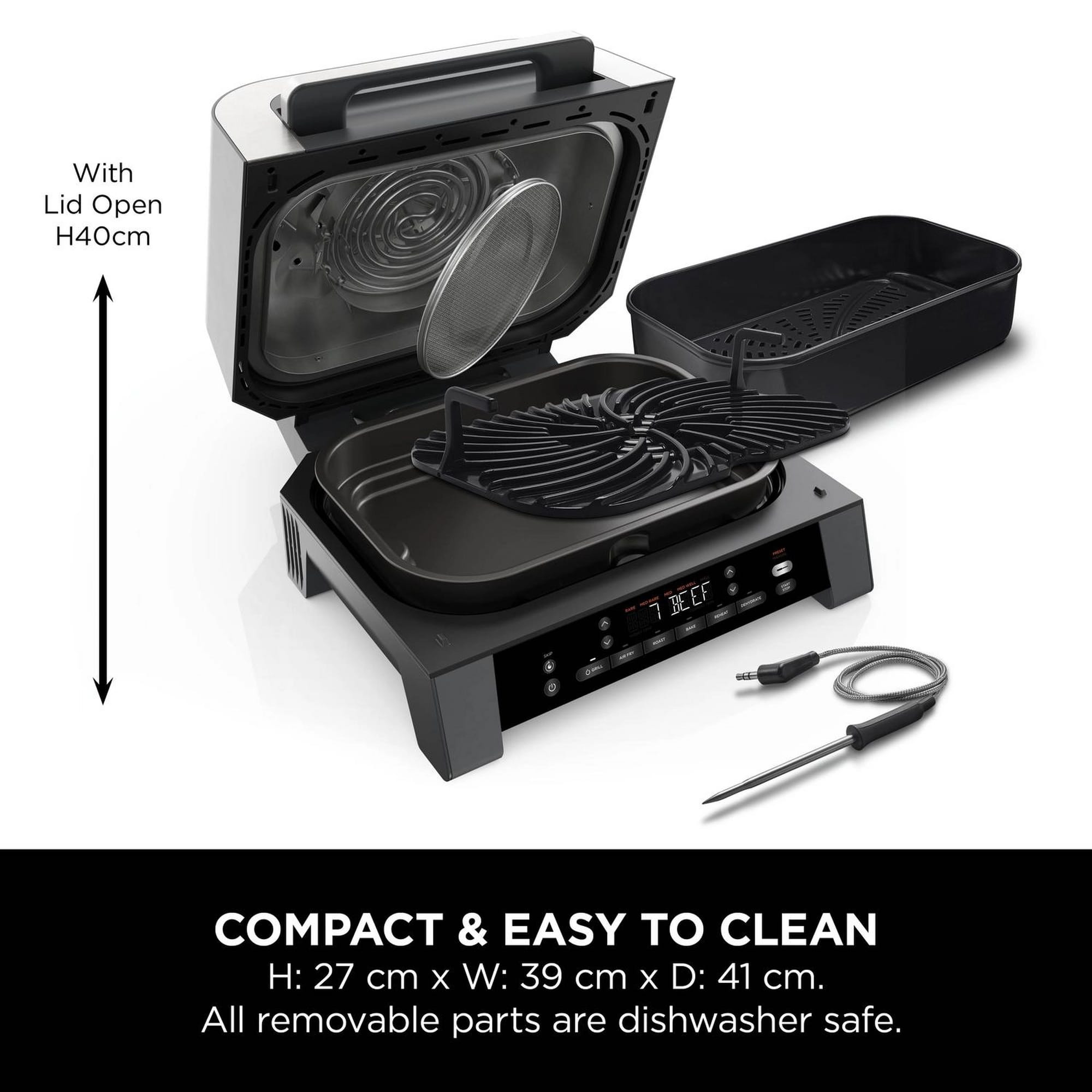 Ninja 6-in-1 MAX Grill & Air Fryer - Black/ Stainless Steel - DG551UK Ninja 6-in-1 MAX Grill & Air Fryer - Black/ Stainless Steel - DG551UK