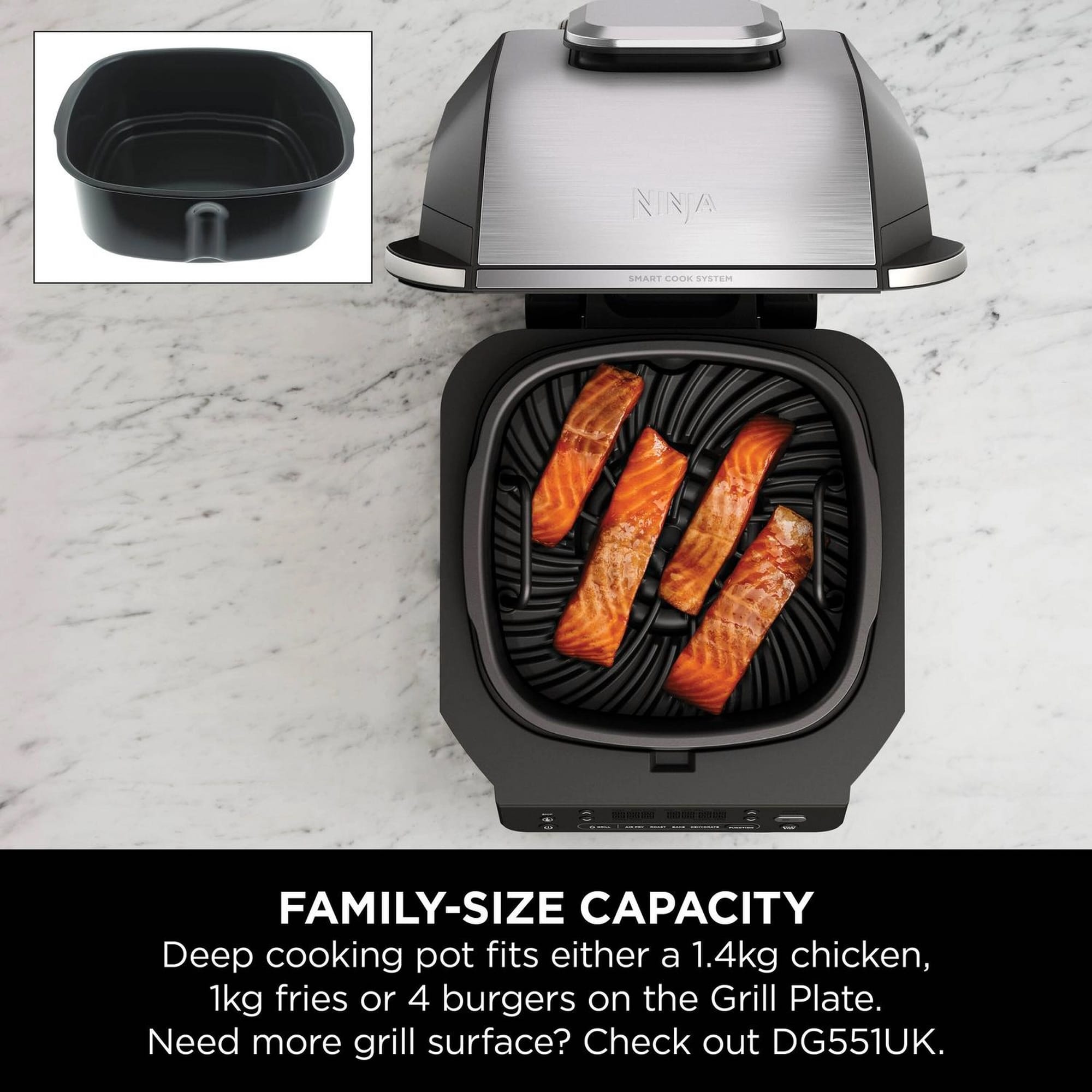 Ninja 5-in-1 Grill & Air Fryer – Black/Silver - EG351UK Ninja 5-in-1 Grill & Air Fryer – Black/Silver - EG351UK