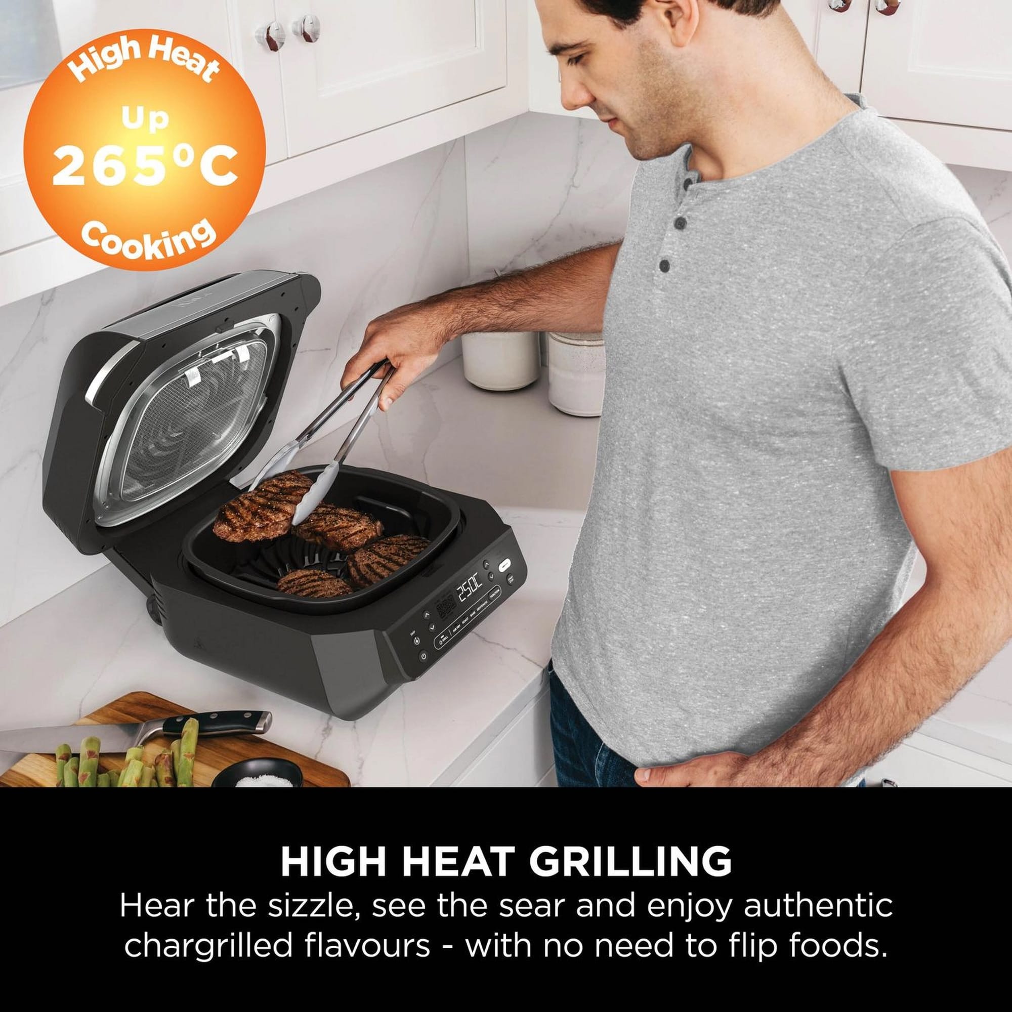 Ninja 5-in-1 Grill & Air Fryer – Black/Silver - EG351UK Ninja 5-in-1 Grill & Air Fryer – Black/Silver - EG351UK