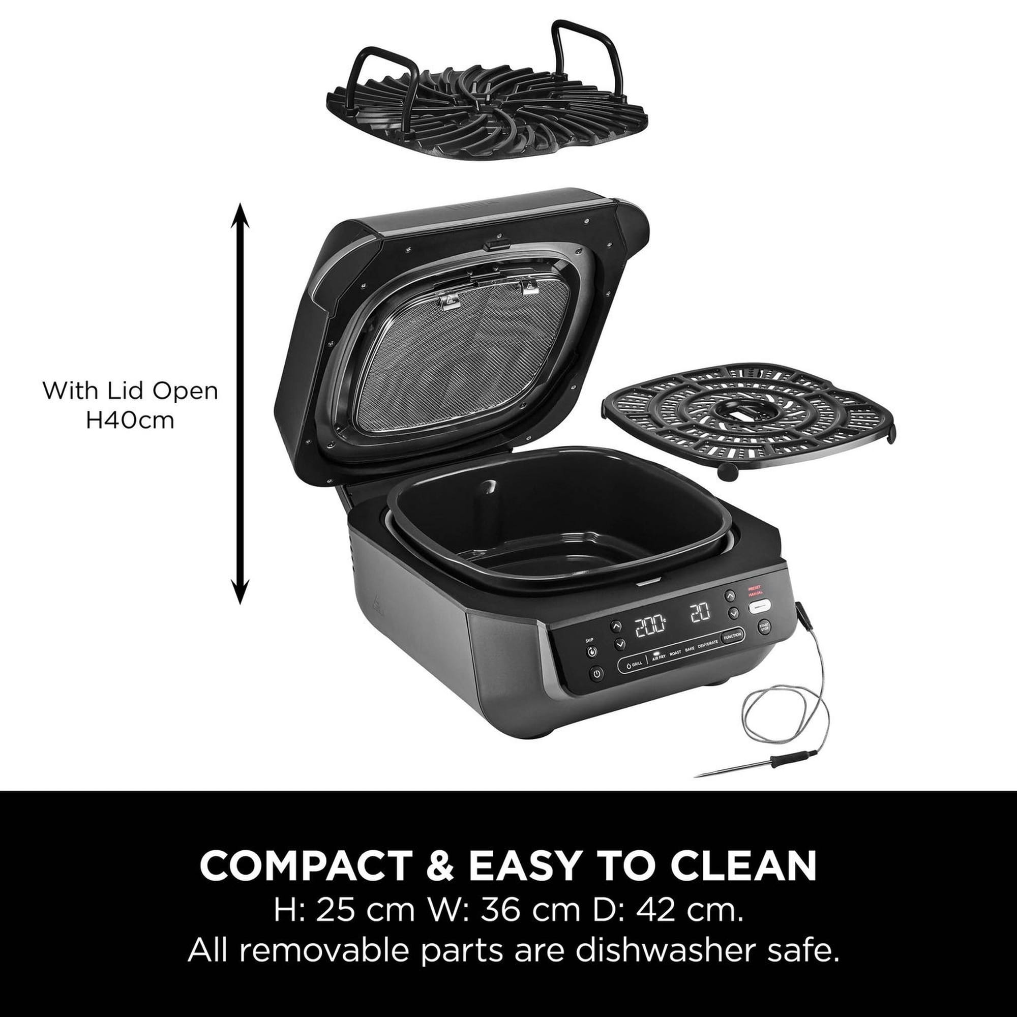 Ninja 5-in-1 Grill & Air Fryer – Black/Silver - EG351UK Ninja 5-in-1 Grill & Air Fryer – Black/Silver - EG351UK