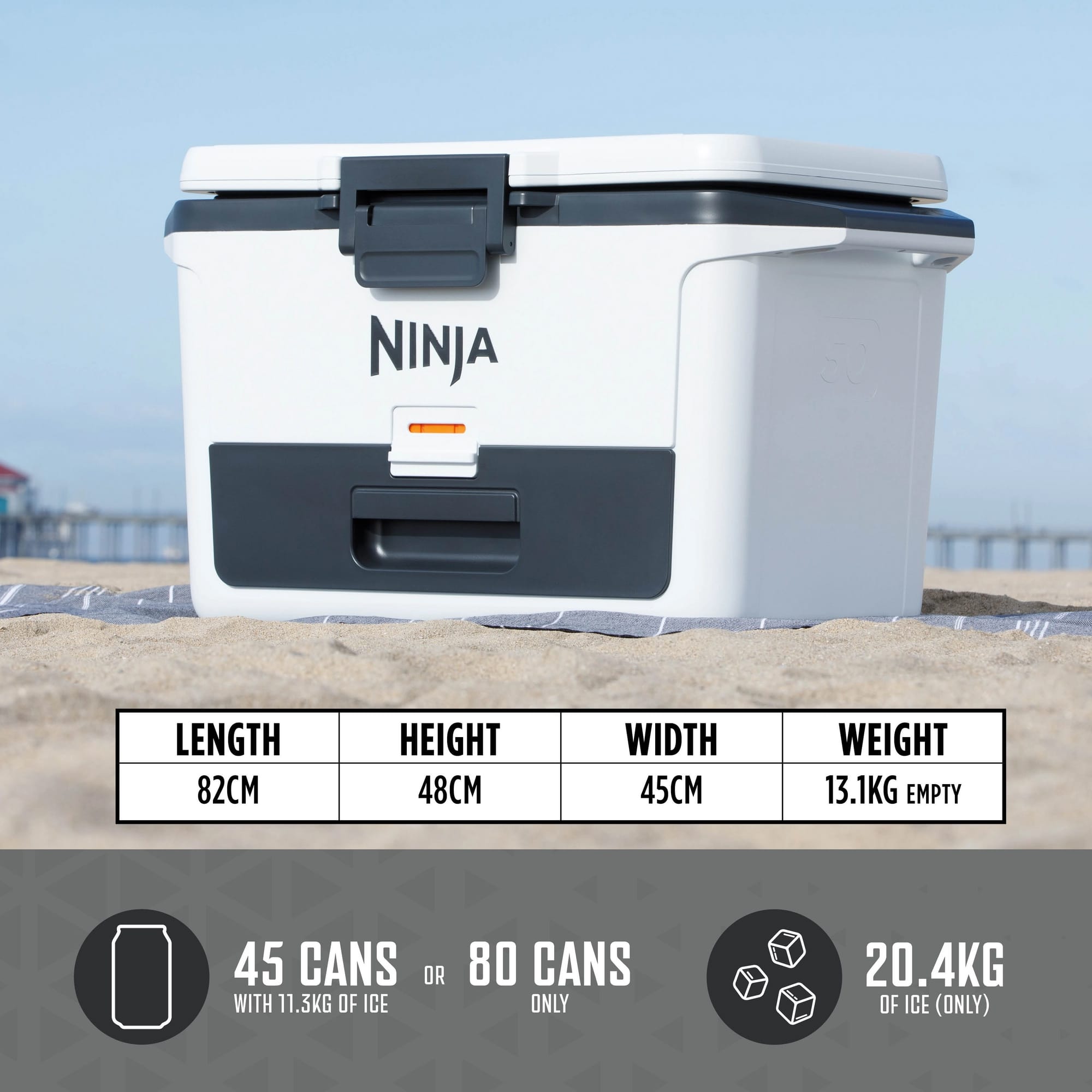 Ninja FrostVault 47L Hard Cooler with Dry Zone – Cloud White - FB151UKWH Ninja FrostVault 47L Hard Cooler with Dry Zone – Cloud White - FB151UKWH