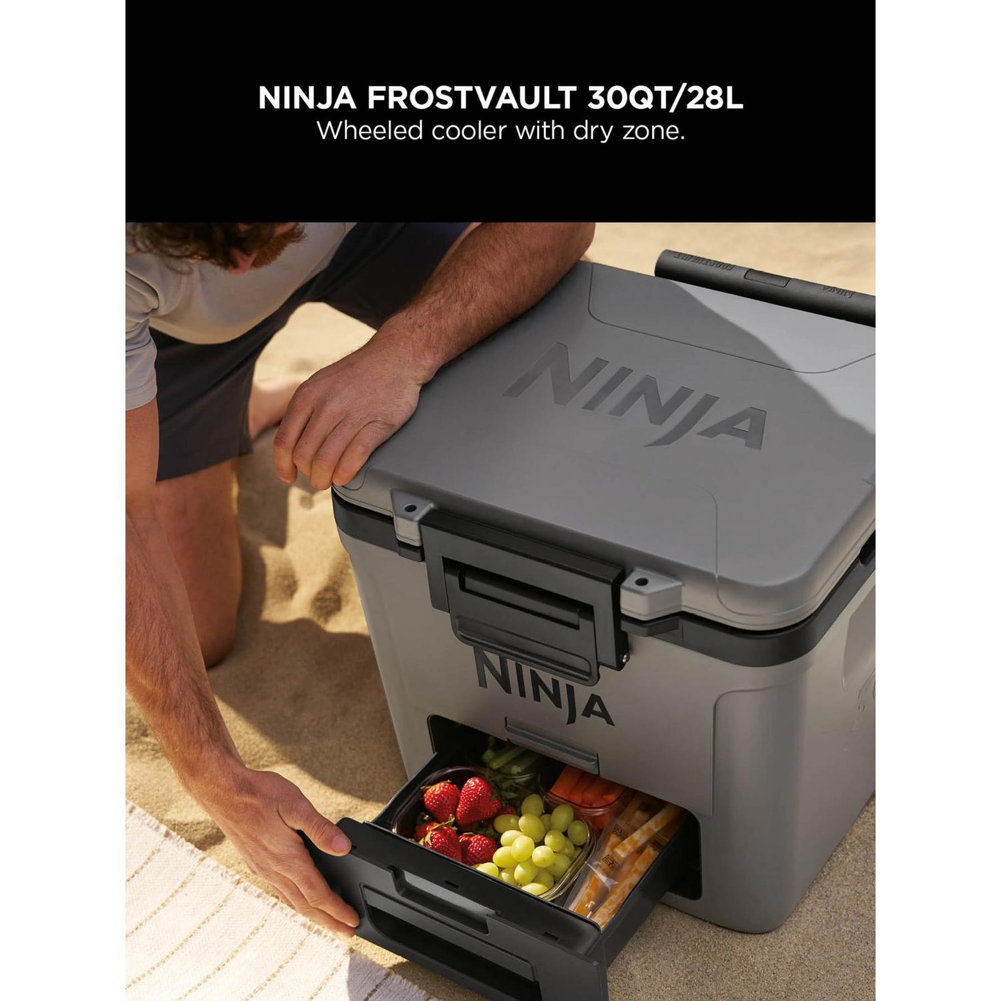 Ninja FrostVault 28L Wheeled Cooler with Dry Zone - Slate Grey - FB230UKGY Ninja FrostVault 28L Wheeled Cooler with Dry Zone - Slate Grey - FB230UKGY