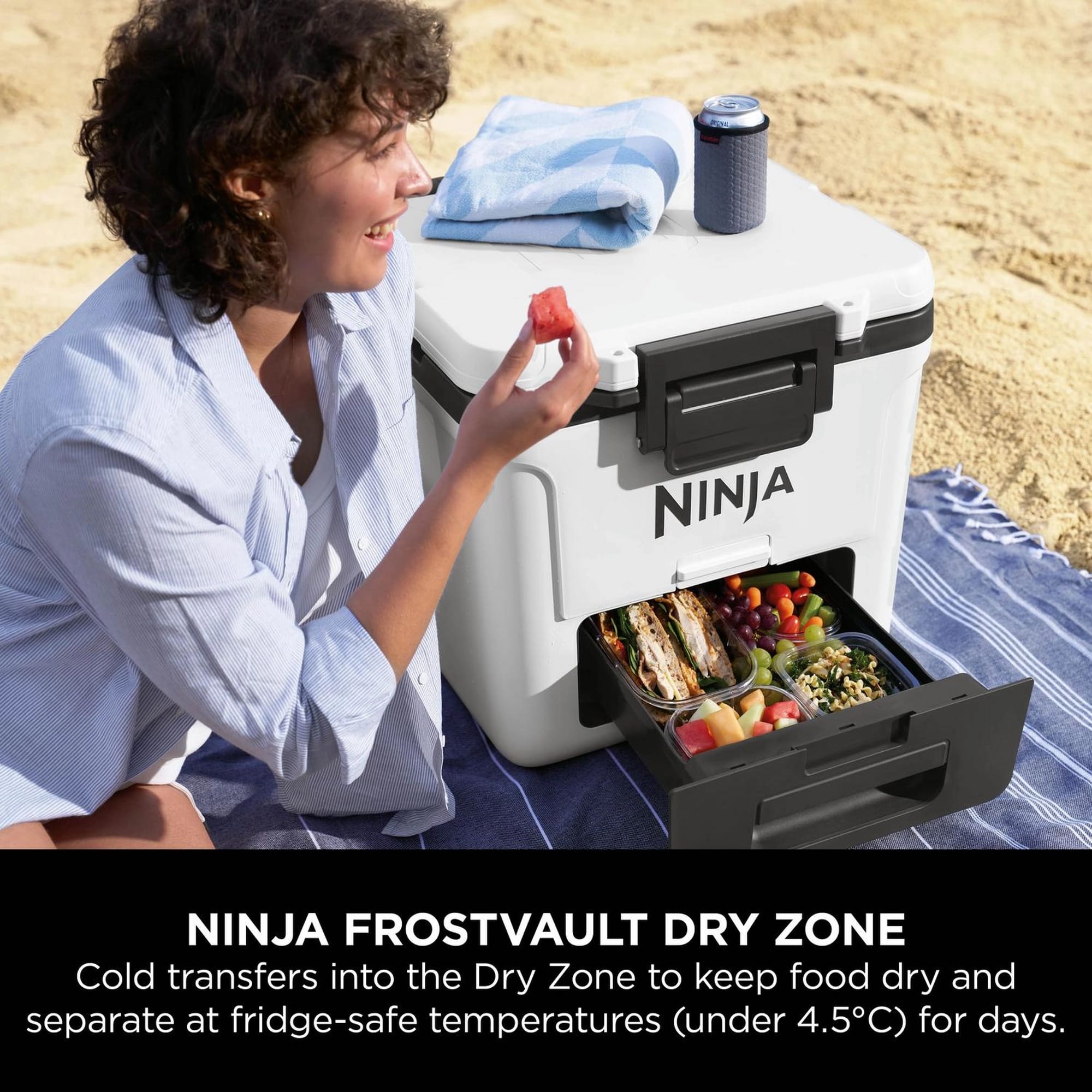 Ninja FrostVault 28L Wheeled Cooler with Dry Zone - Cloud White - FB230UKWH Ninja FrostVault 28L Wheeled Cooler with Dry Zone - Cloud White - FB230UKWH