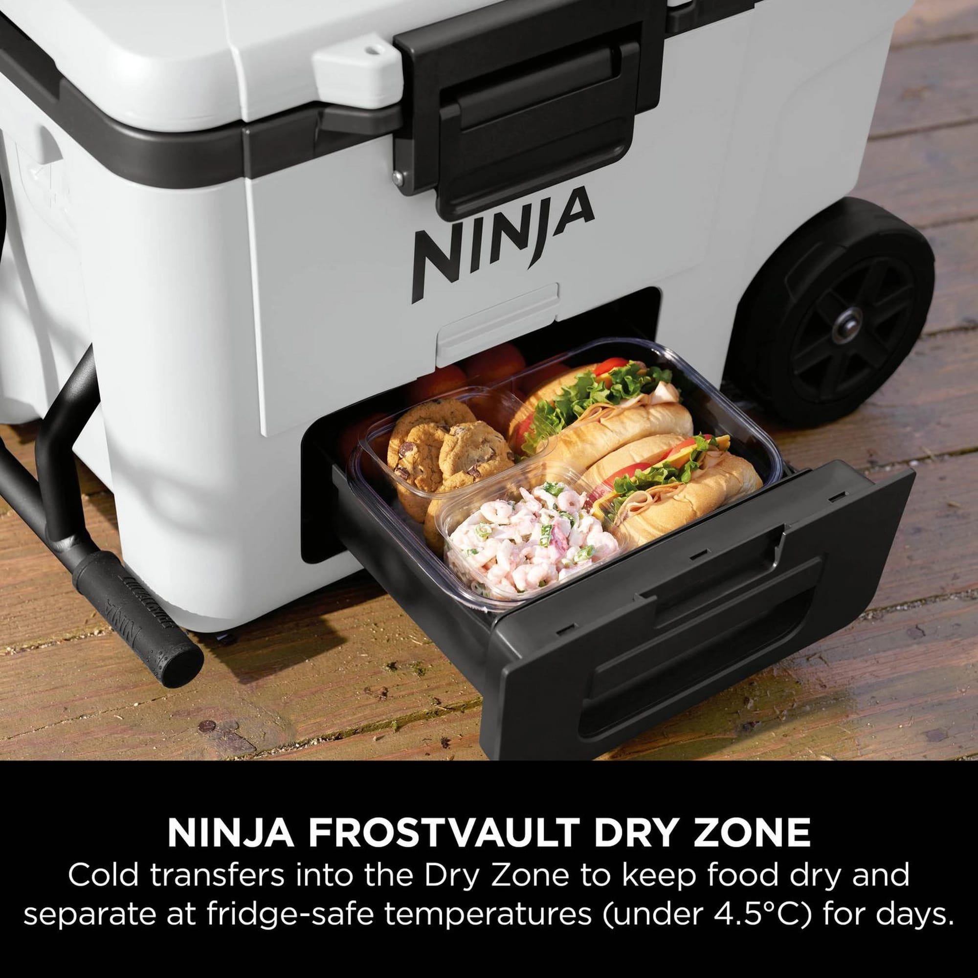 Ninja FrostVault 42L Wheeled Cooler with Dry Zone - Cloud White - FB245UKWH Ninja FrostVault 42L Wheeled Cooler with Dry Zone - Cloud White - FB245UKWH
