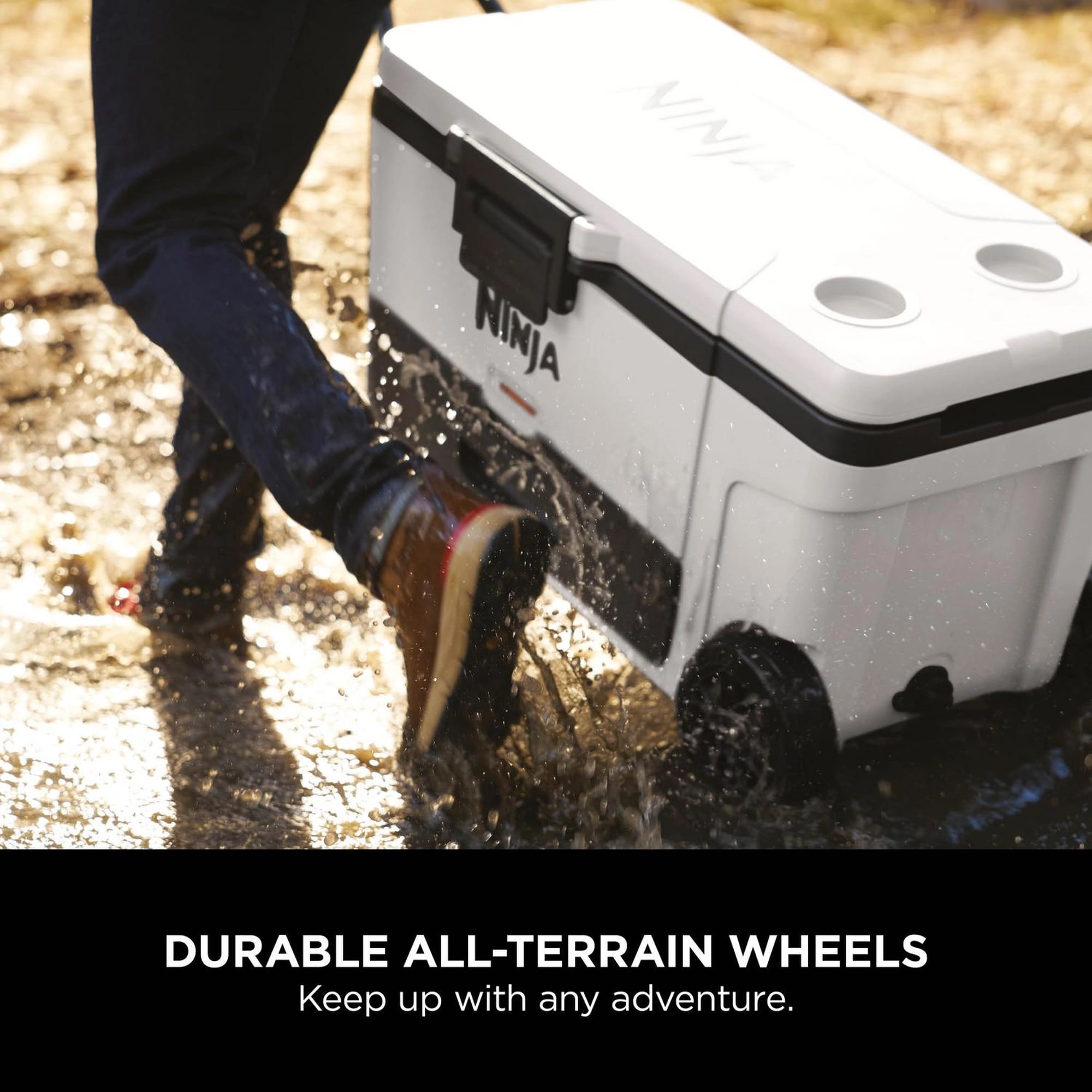 Ninja FrostVault 65QT/61L Wheeled Cooler with Dry Zone - Cloud White - FB265EUUKWH Ninja FrostVault 65QT/61L Wheeled Cooler with Dry Zone - Cloud White - FB265EUUKWH