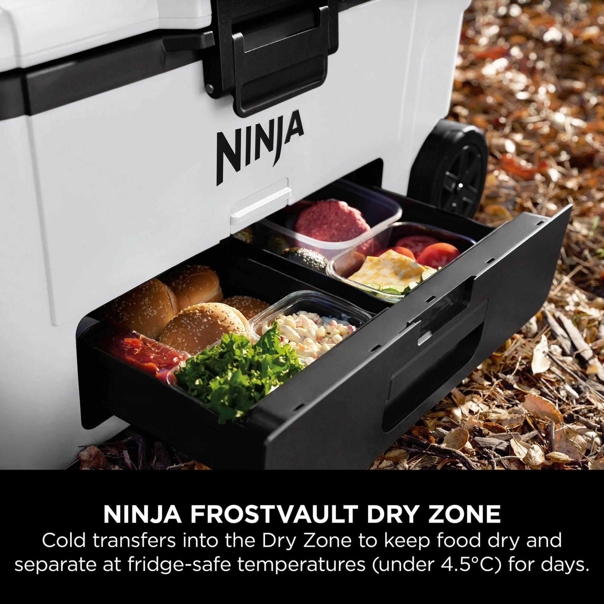 Ninja FrostVault 65QT/61L Wheeled Cooler with Dry Zone - Cloud White - FB265EUUKWH Ninja FrostVault 65QT/61L Wheeled Cooler with Dry Zone - Cloud White - FB265EUUKWH