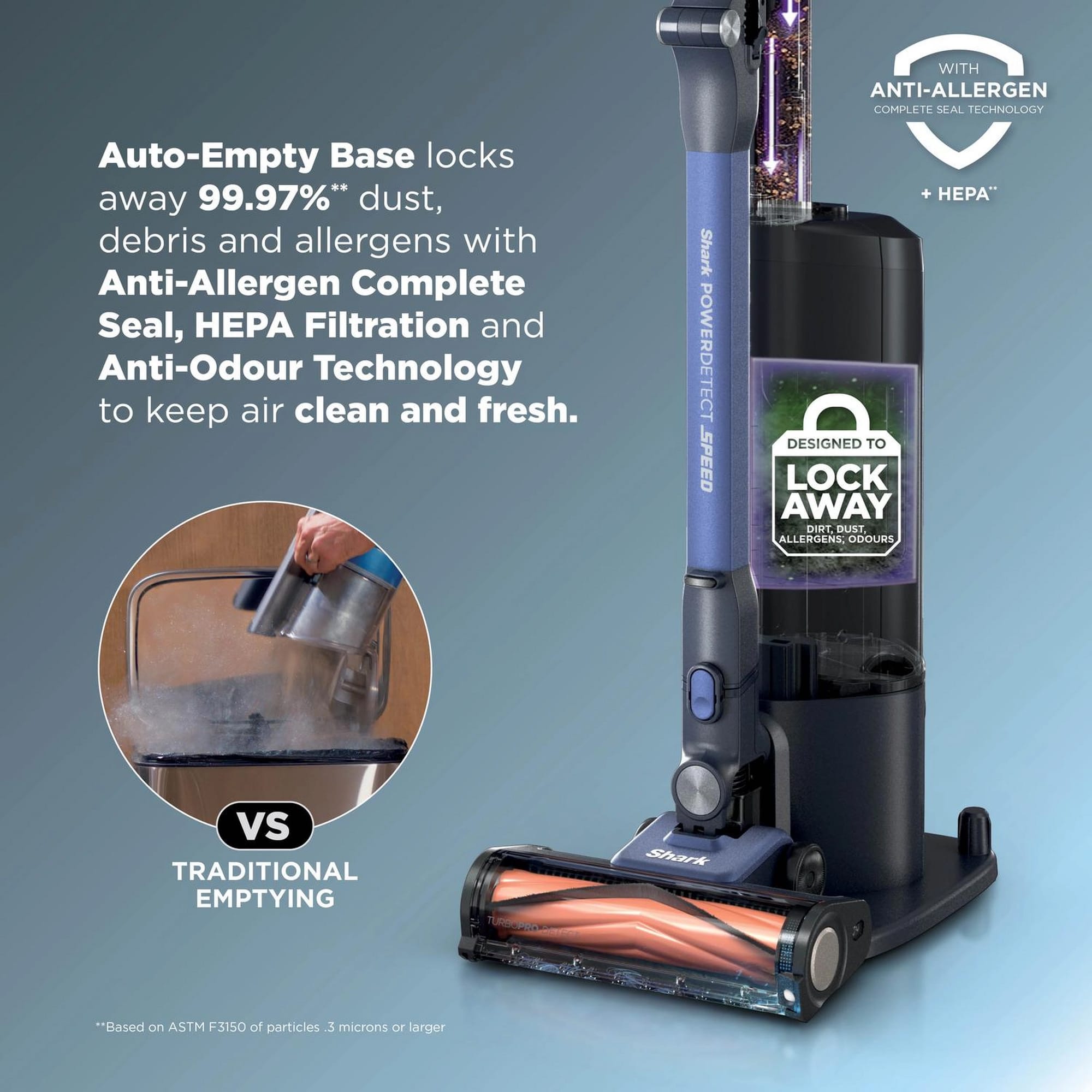 Shark PowerDetect Speed Clean and Empty Pet Pro Cordless Vacuum – Ultramarine - IA3241UKT Shark PowerDetect Speed Clean and Empty Pet Pro Cordless Vacuum – Ultramarine - IA3241UKT