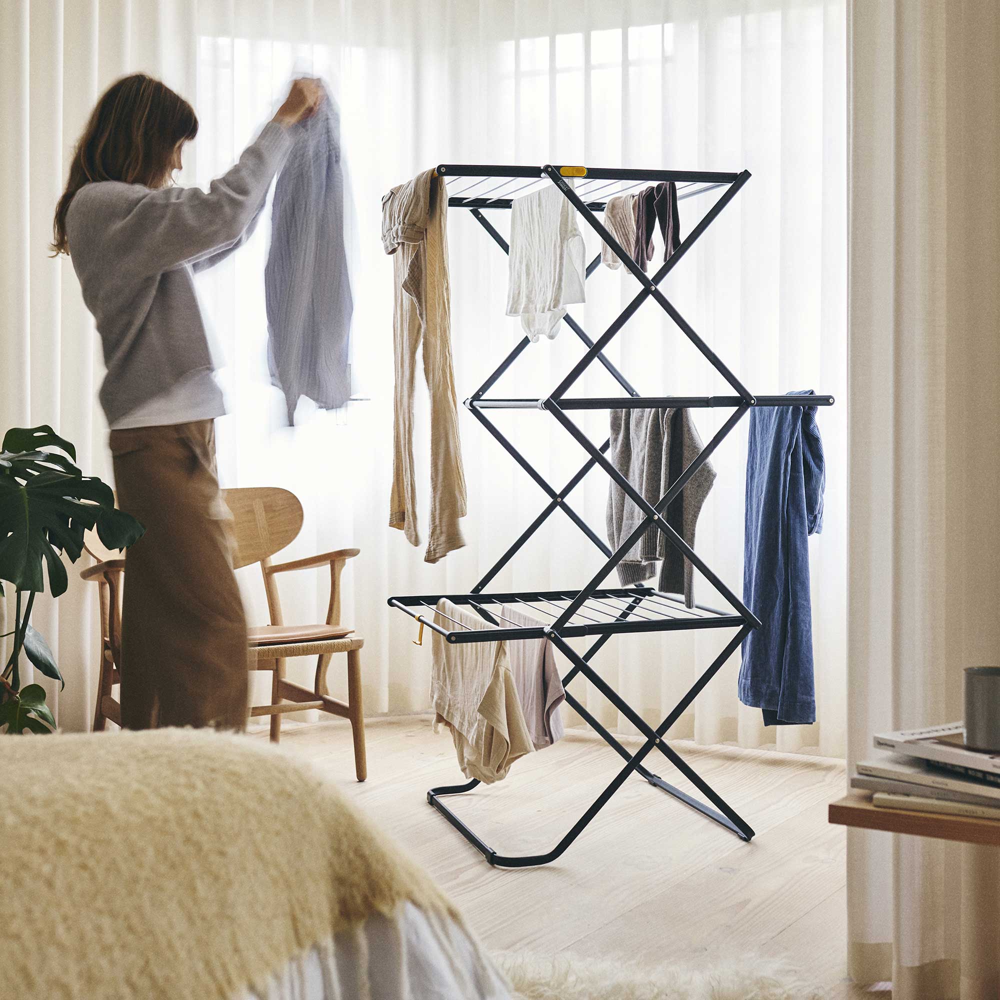 Joseph Joseph AirFrame™ 16m Folding Airer with Long Garment Hanging Rails - 5000024 Joseph Joseph AirFrame™ 16m Folding Airer with Long Garment Hanging Rails - 5000024