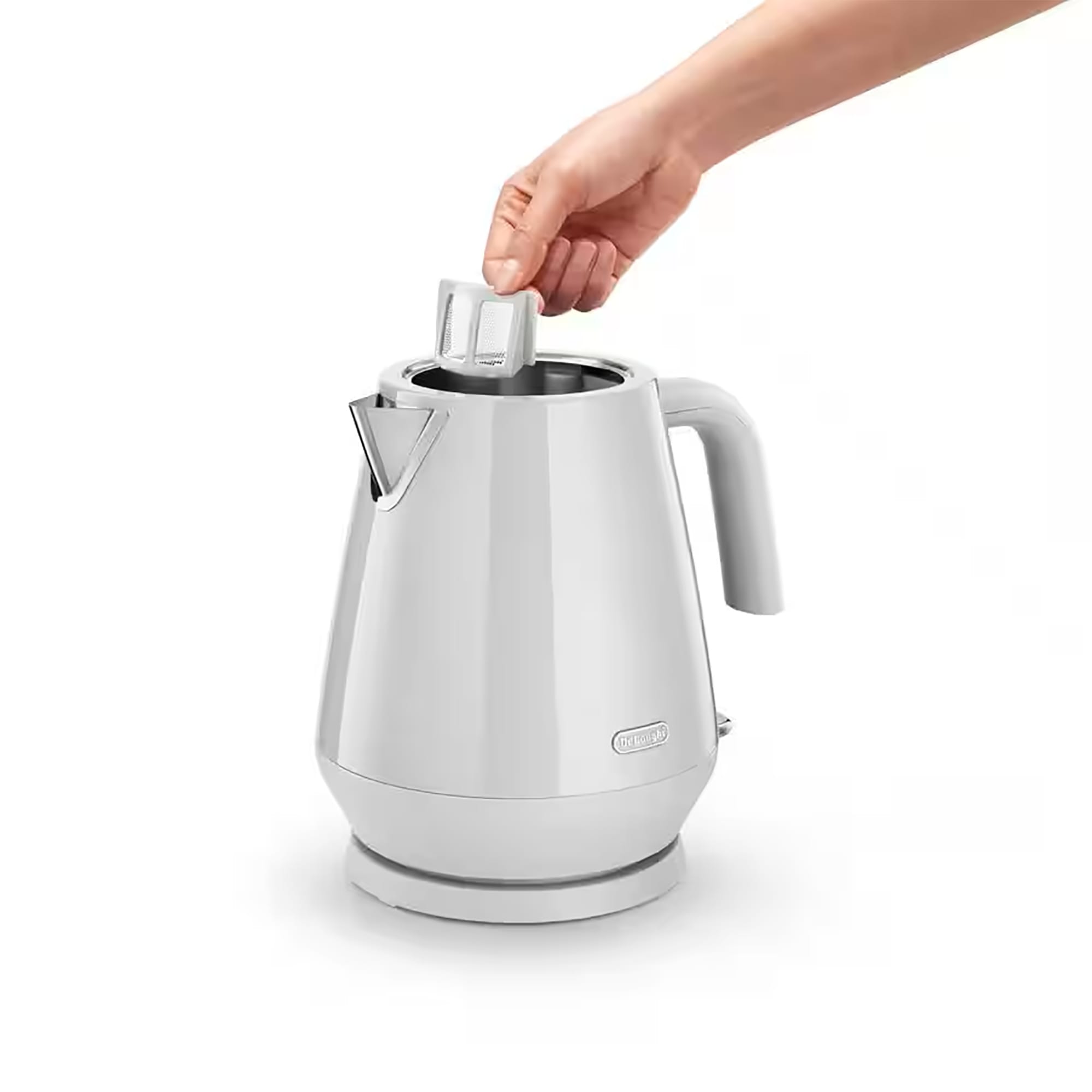 Delonghi Eclettica 1.7L Kettle in White - KBY3001W Delonghi Eclettica 1.7L Kettle in White - KBY3001W
