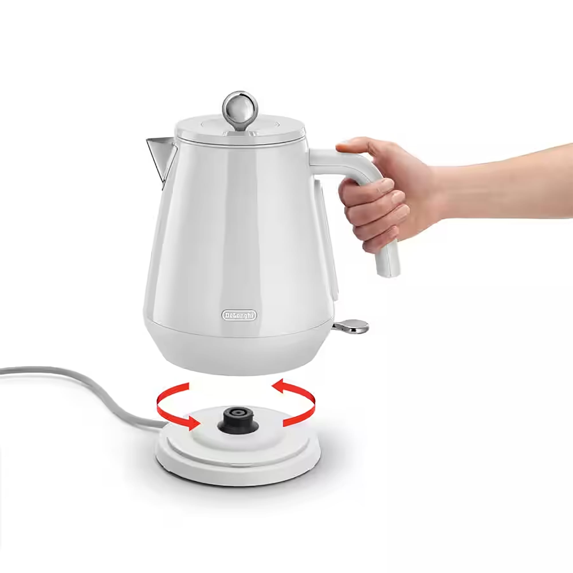 Delonghi Eclettica 1.7L Kettle in White - KBY3001W Delonghi Eclettica 1.7L Kettle in White - KBY3001W