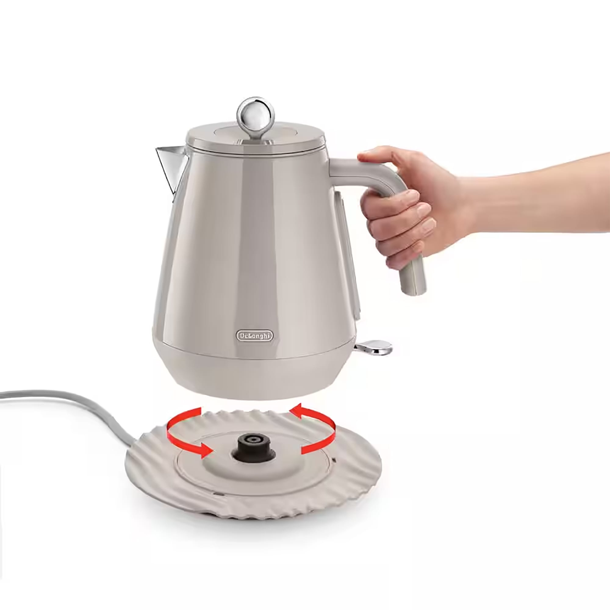 Delonghi Eclettica 1.7L Kettle in Beige - KBY3001BG Delonghi Eclettica 1.7L Kettle in Beige - KBY3001BG