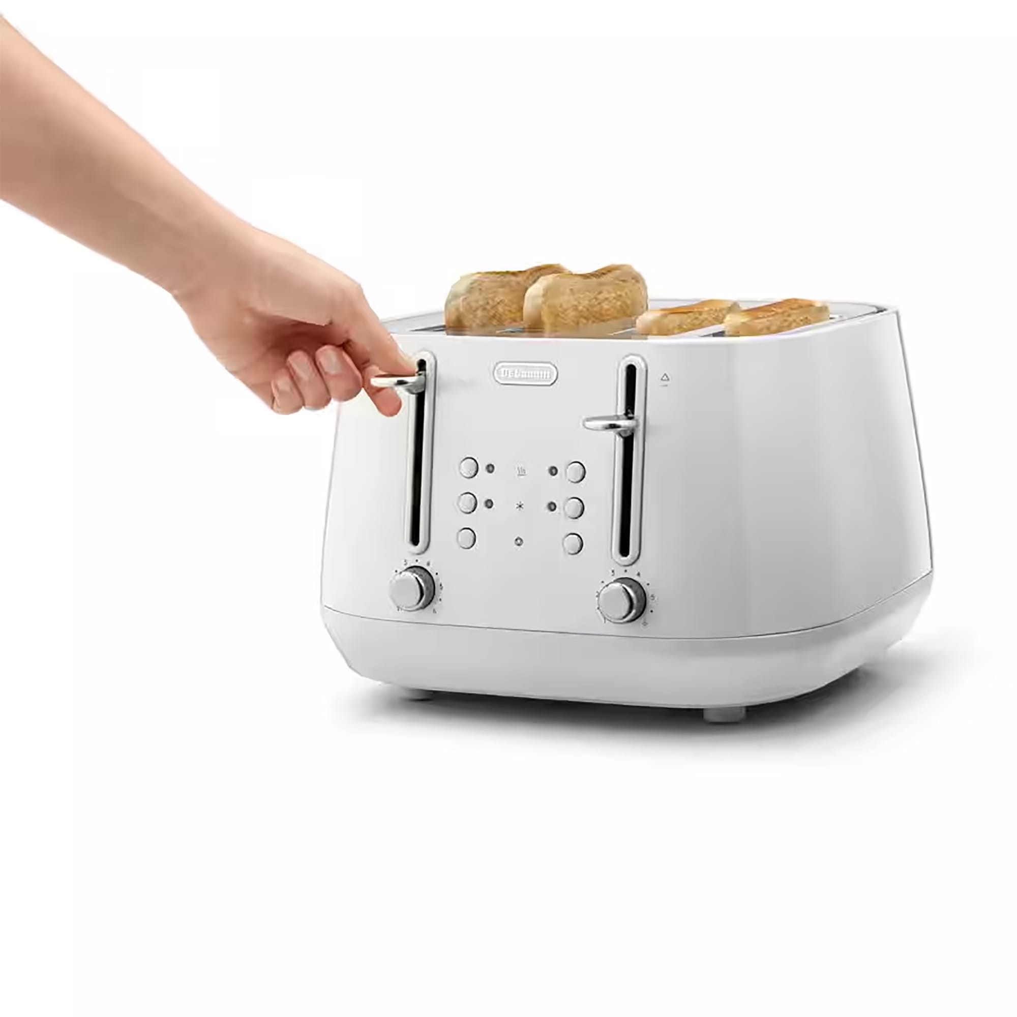 Delonghi Eclettica 4 Slice Toaster in White - CTY4003W Delonghi Eclettica 4 Slice Toaster in White - CTY4003W