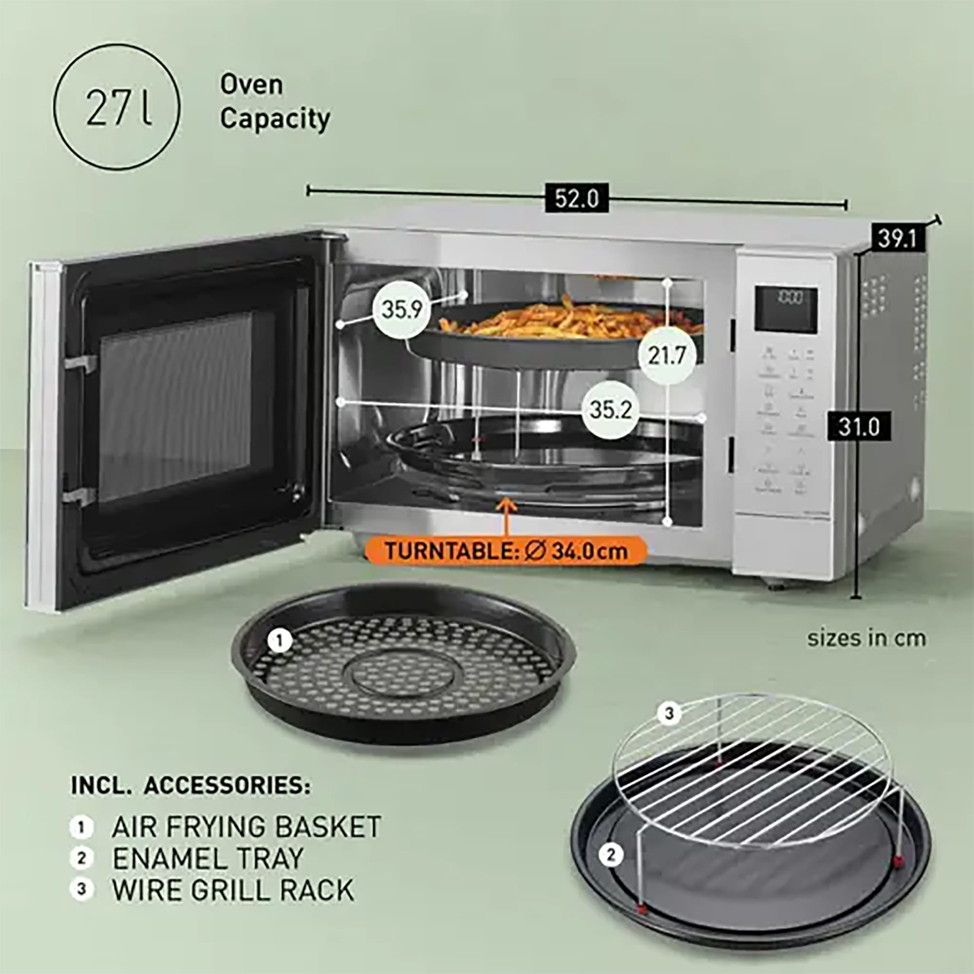 Panasonic 27L 1000W 4-in-1 Combi Inverter Microwave Oven in Silver - NN-CT57RMBPQ Panasonic 27L 1000W 4-in-1 Combi Inverter Microwave Oven in Silver - NN-CT57RMBPQ