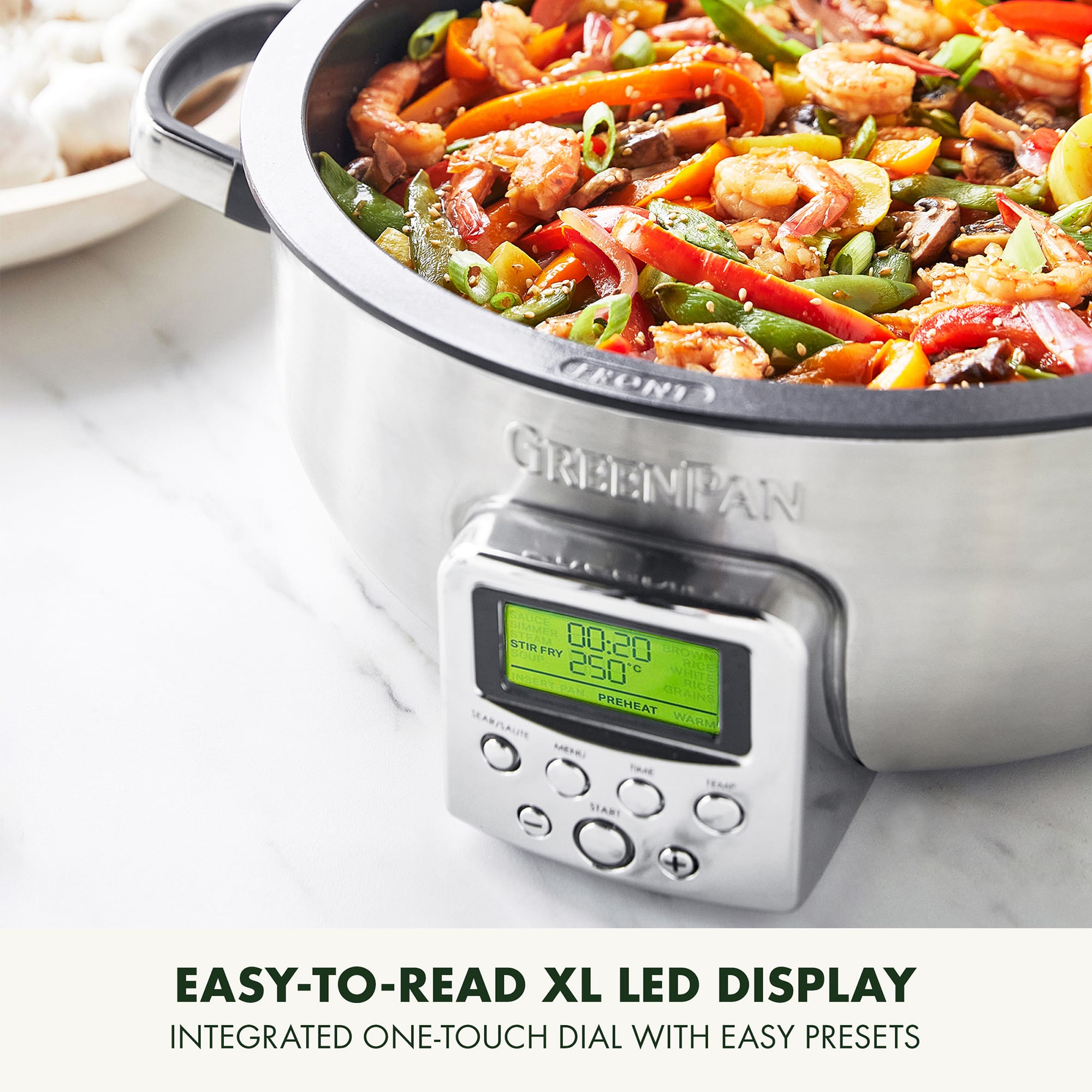 GreenPan 5.6L Omni Cooker in Stainless Steel - CC005284 GreenPan 5.6L Omni Cooker in Stainless Steel - CC005284
