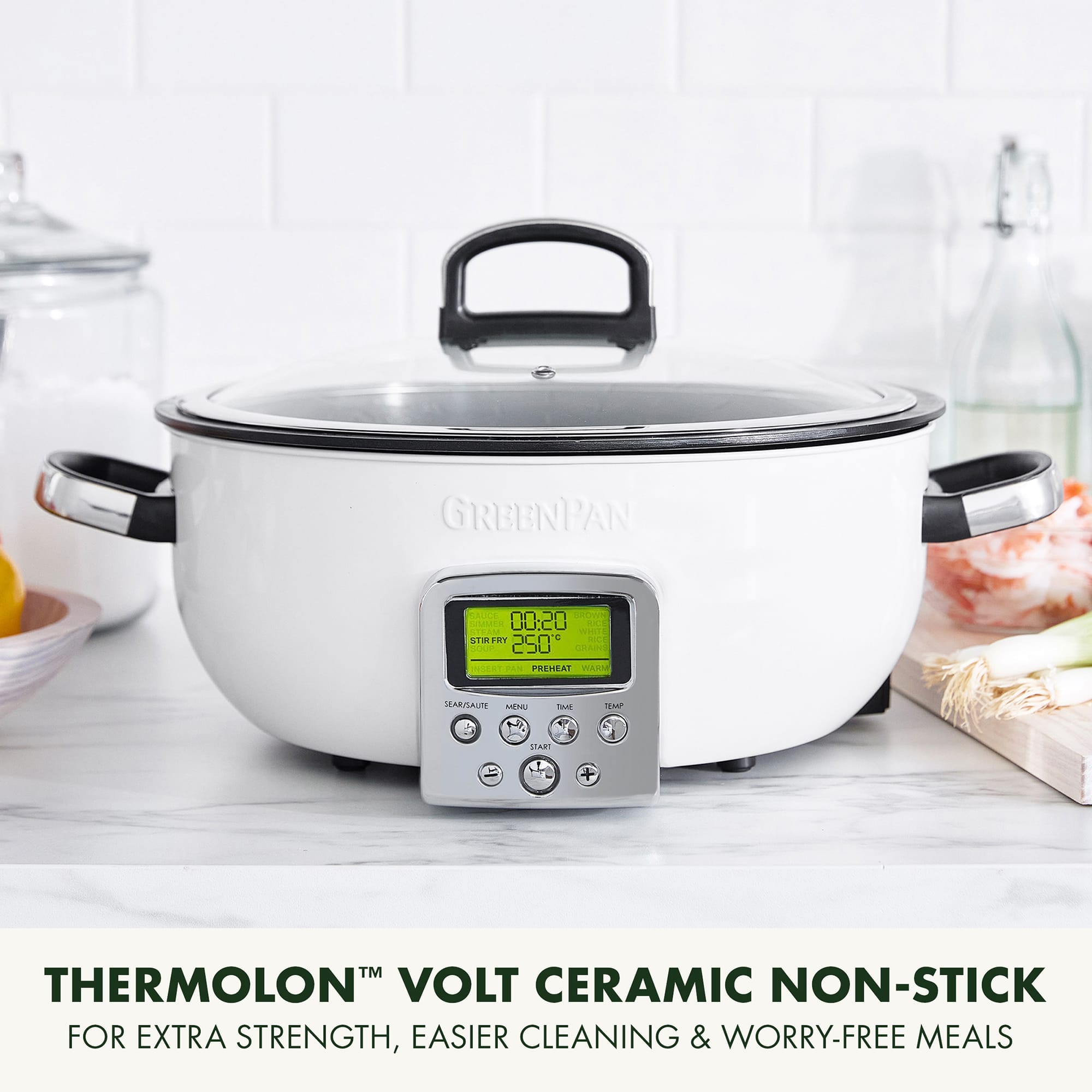 GreenPan 5.6L Omni Cooker in Cloud Cream – CC005288 GreenPan 5.6L Omni Cooker in Cloud Cream – CC005288