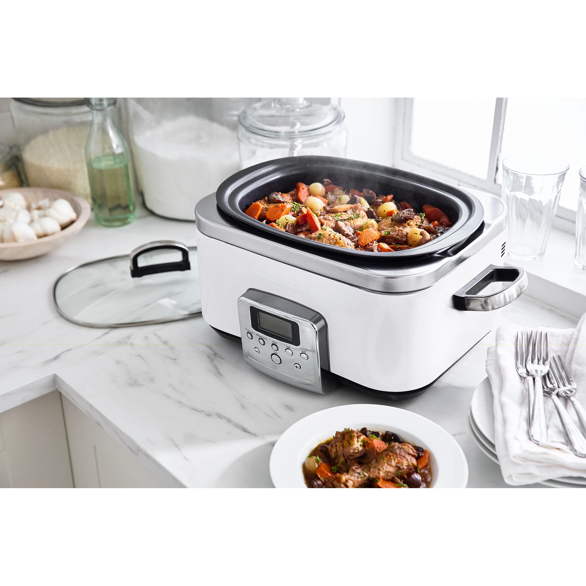 Greenpan 6 Litre Slow Cooker in Cloud Cream – CC005312 Greenpan 6 Litre Slow Cooker in Cloud Cream – CC005312