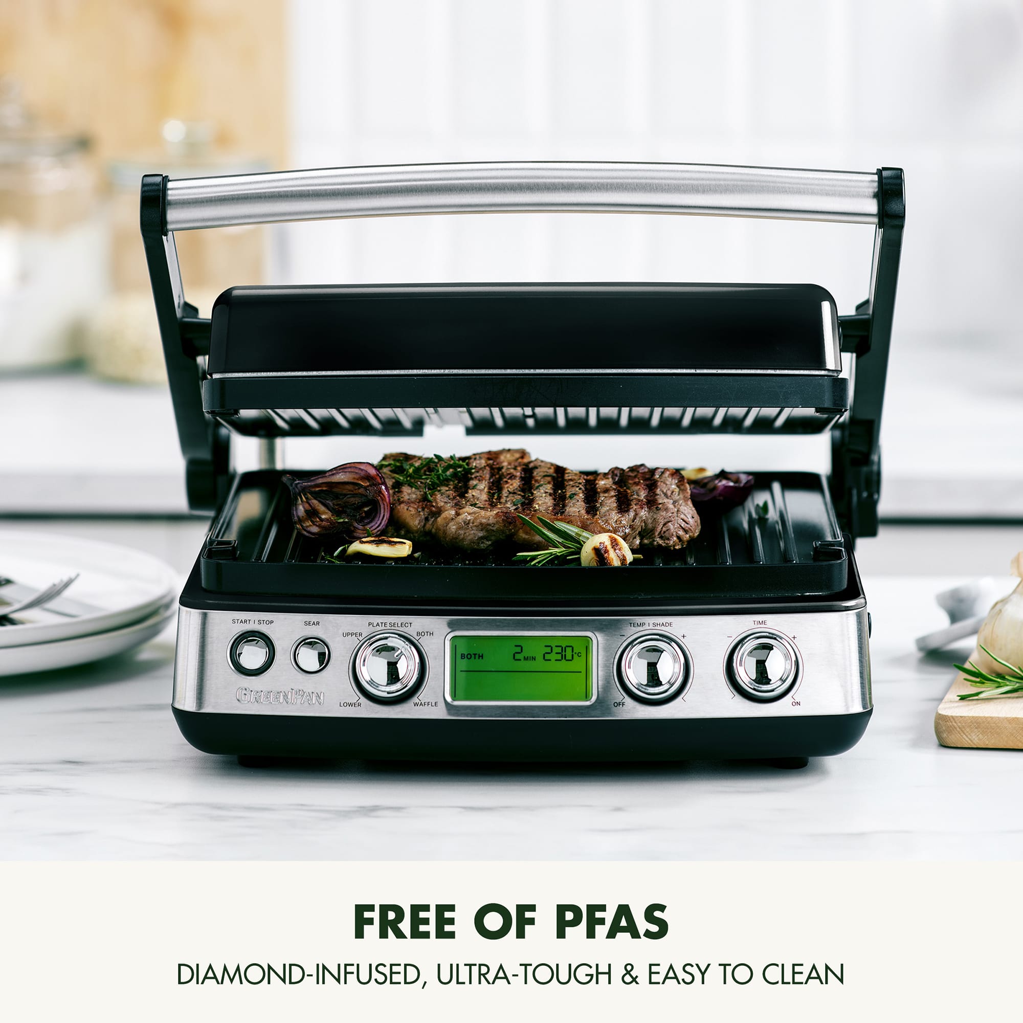 GreenPan Non-Stick 3-in-1 Contact Grill in Black – CC006809 GreenPan Non-Stick 3-in-1 Contact Grill in Black – CC006809
