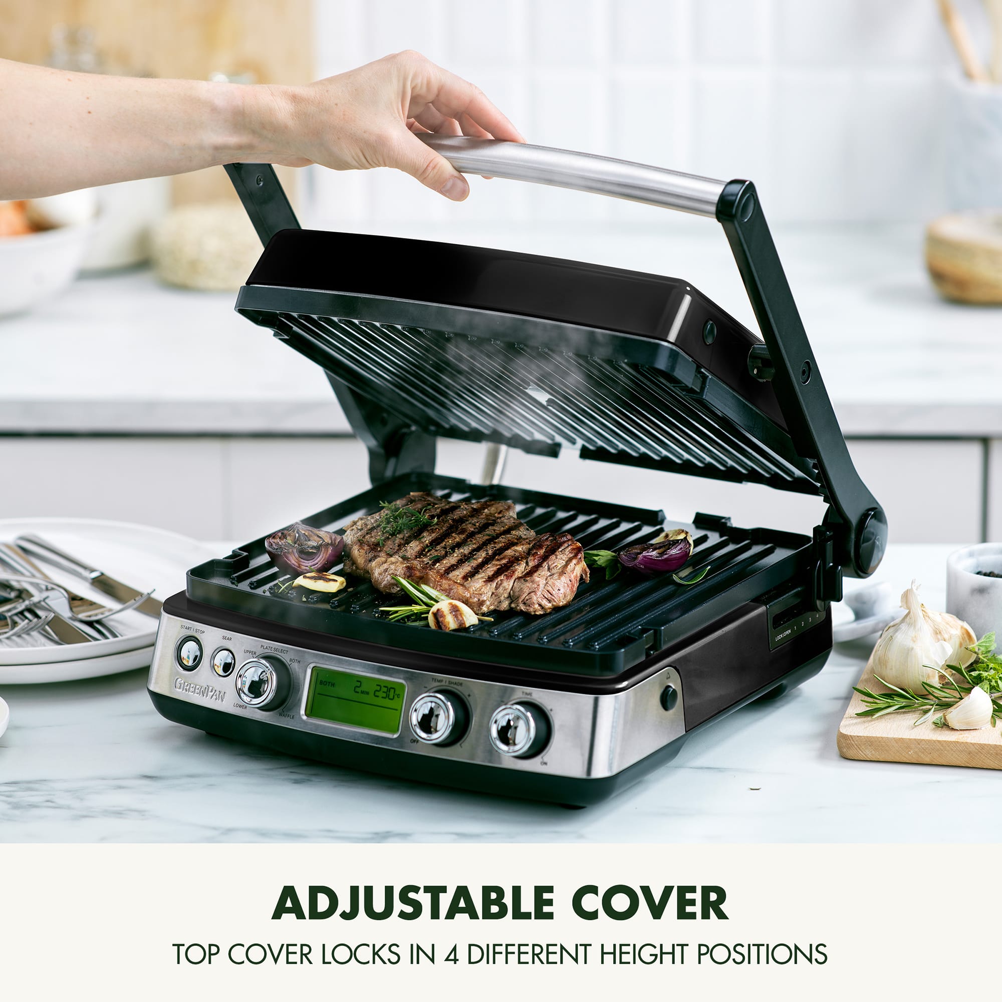 GreenPan Non-Stick 3-in-1 Contact Grill in Black – CC006809 GreenPan Non-Stick 3-in-1 Contact Grill in Black – CC006809