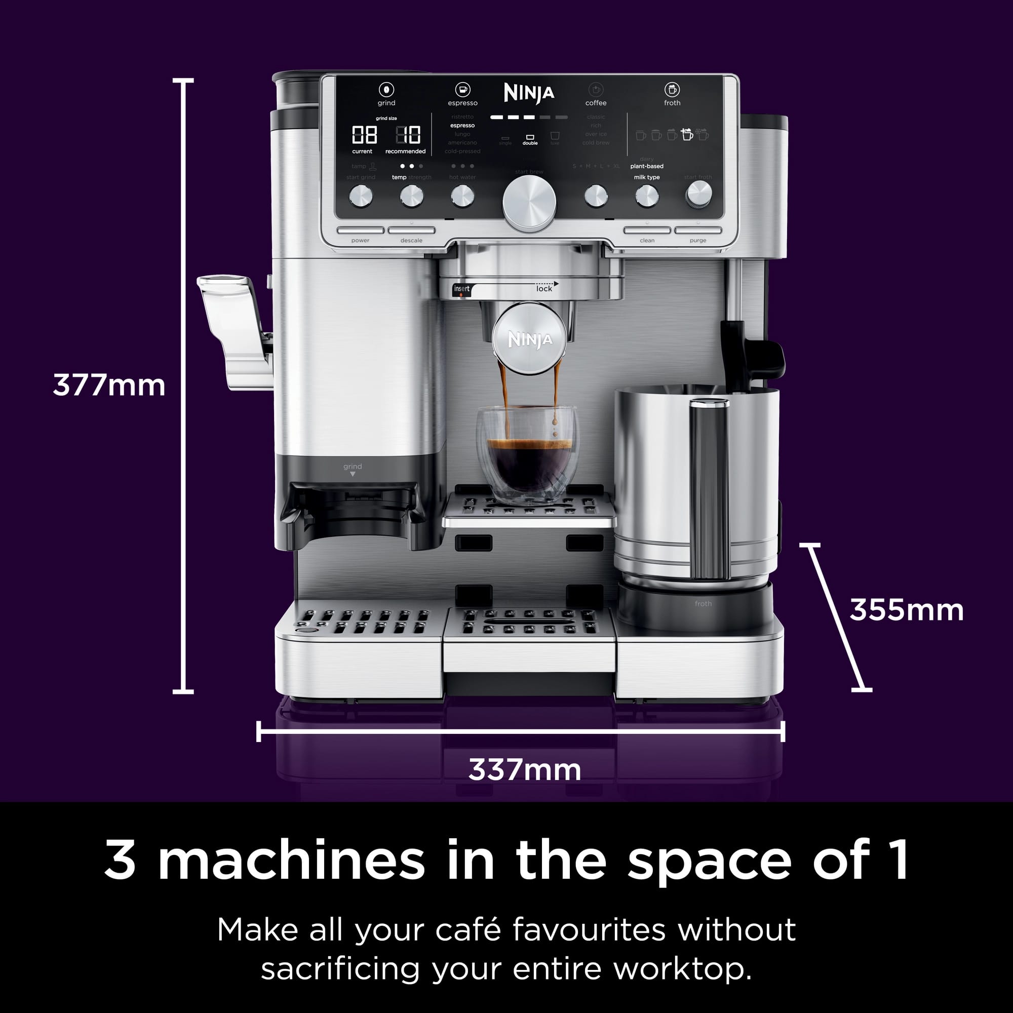 Ninja Luxe Café Pro Series Espresso Machine – Black/Stainless Steel – ES701UK Ninja Luxe Café Pro Series Espresso Machine – Black/Stainless Steel – ES701UK