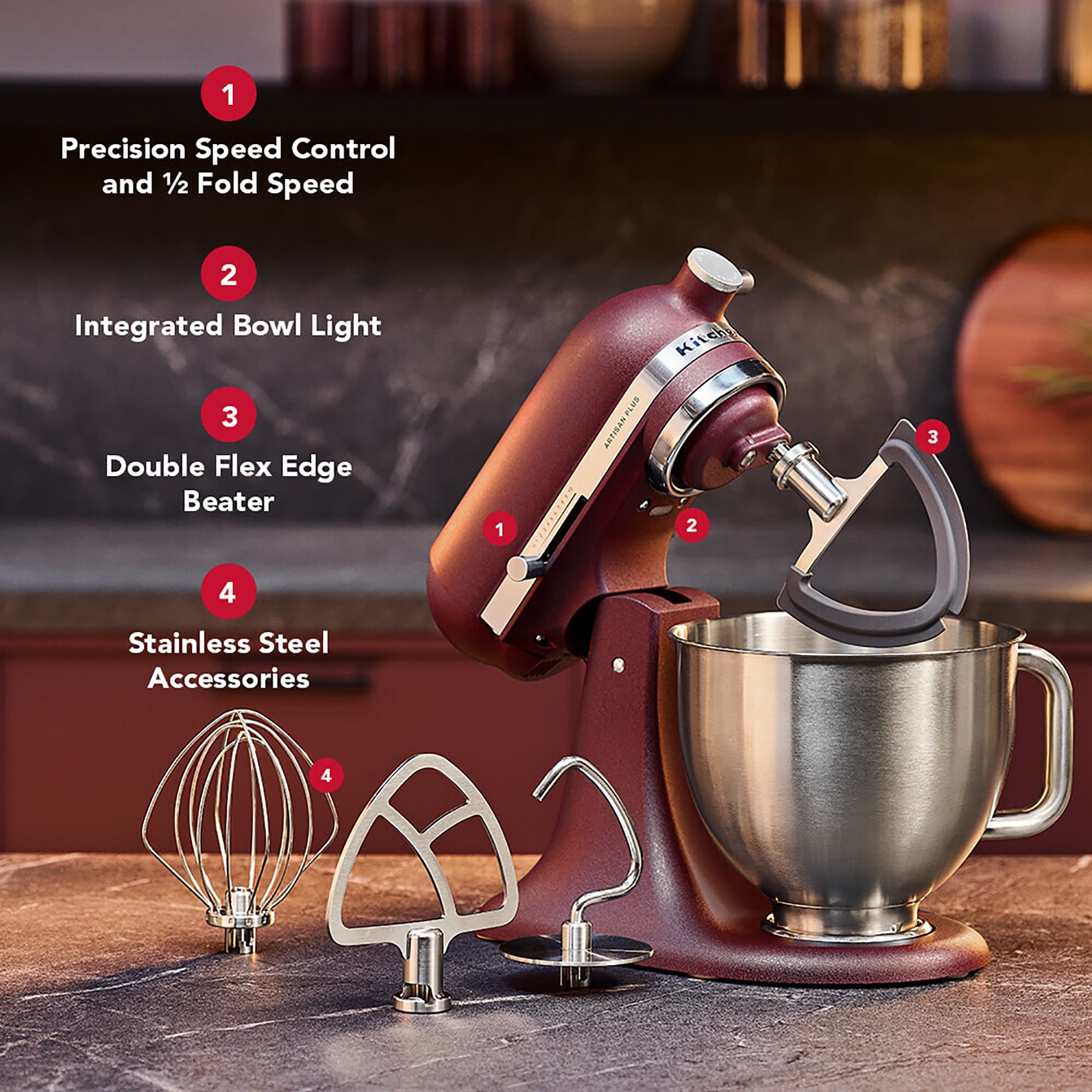 KitchenAid Artisan Plus 4.7L Tilt-Head Stand Mixer – 50 Sun Dried Tomato – 5KSM50PKVBSO KitchenAid Artisan Plus 4.7L Tilt-Head Stand Mixer – 50 Sun Dried Tomato – 5KSM50PKVBSO