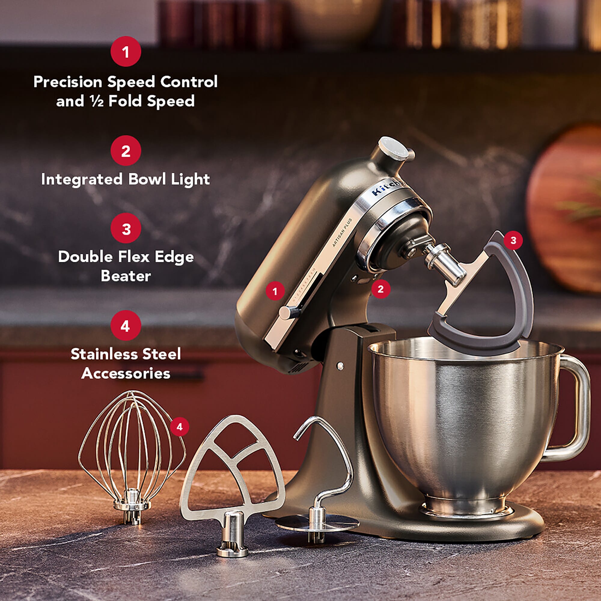 KitchenAid Artisan Plus 4.7L Tilt-Head Stand Mixer – 50 Iron Ore – 5KSM50PKVBIO KitchenAid Artisan Plus 4.7L Tilt-Head Stand Mixer – 50 Iron Ore – 5KSM50PKVBIO