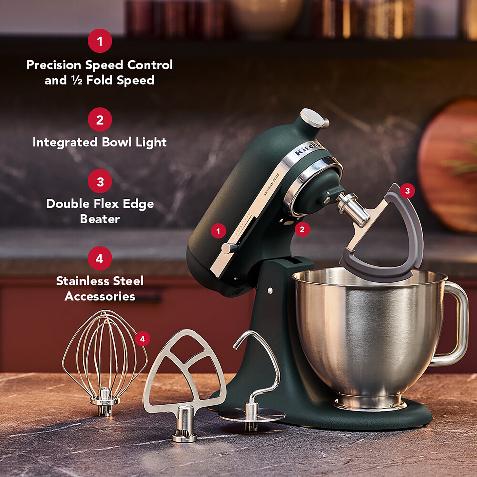 KitchenAid Artisan Plus 4.7L Tilt-Head Stand Mixer – Pebbled Palm – 5KSM50PKVBPP KitchenAid Artisan Plus 4.7L Tilt-Head Stand Mixer – Pebbled Palm – 5KSM50PKVBPP