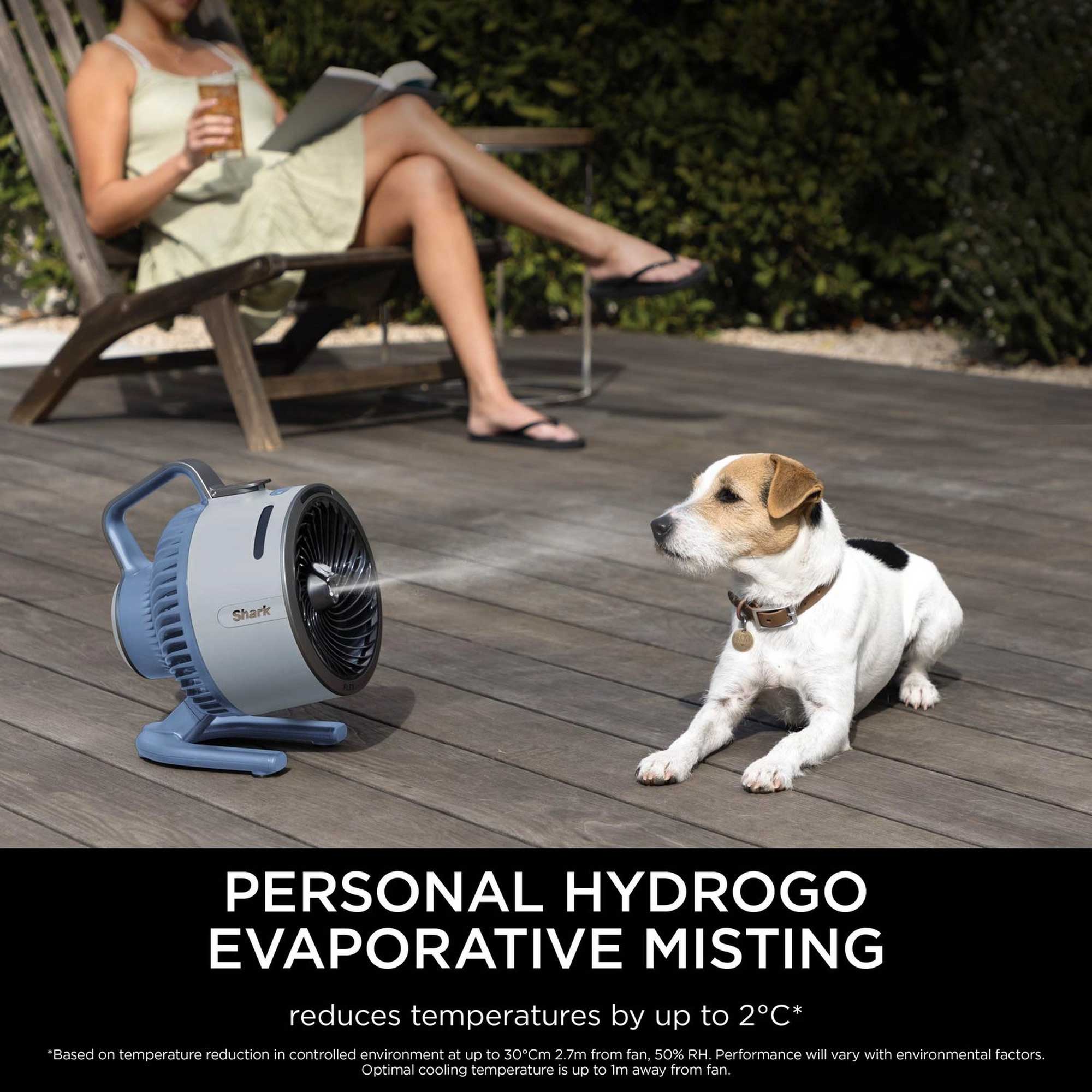 Shark FlexBreeze HydroGo Misting Fan – Glacier Blue | FA050UKBL Shark FlexBreeze HydroGo Misting Fan – Glacier Blue | FA050UKBL