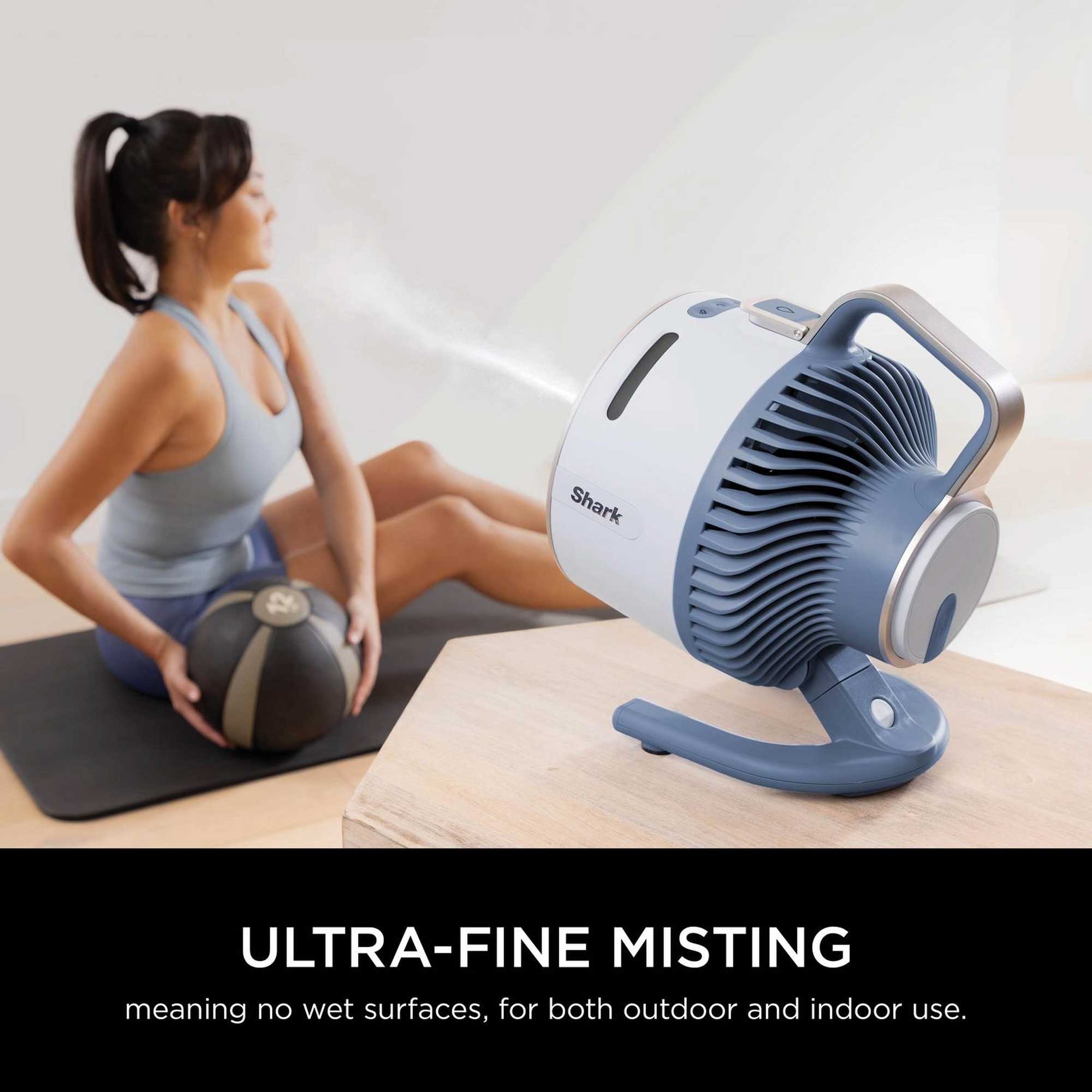 Shark FlexBreeze HydroGo Misting Fan – Glacier Blue | FA050UKBL Shark FlexBreeze HydroGo Misting Fan – Glacier Blue | FA050UKBL