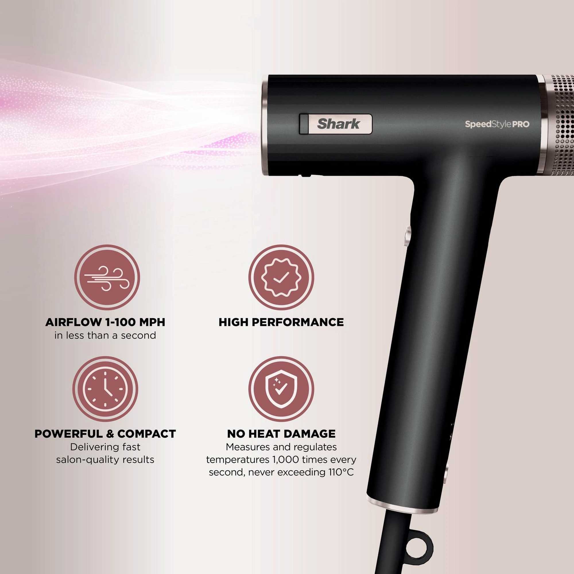 Shark SpeedStyle Pro High-Velocity Hair Dryer System – Black | HD701UK Shark SpeedStyle Pro High-Velocity Hair Dryer System – Black | HD701UK