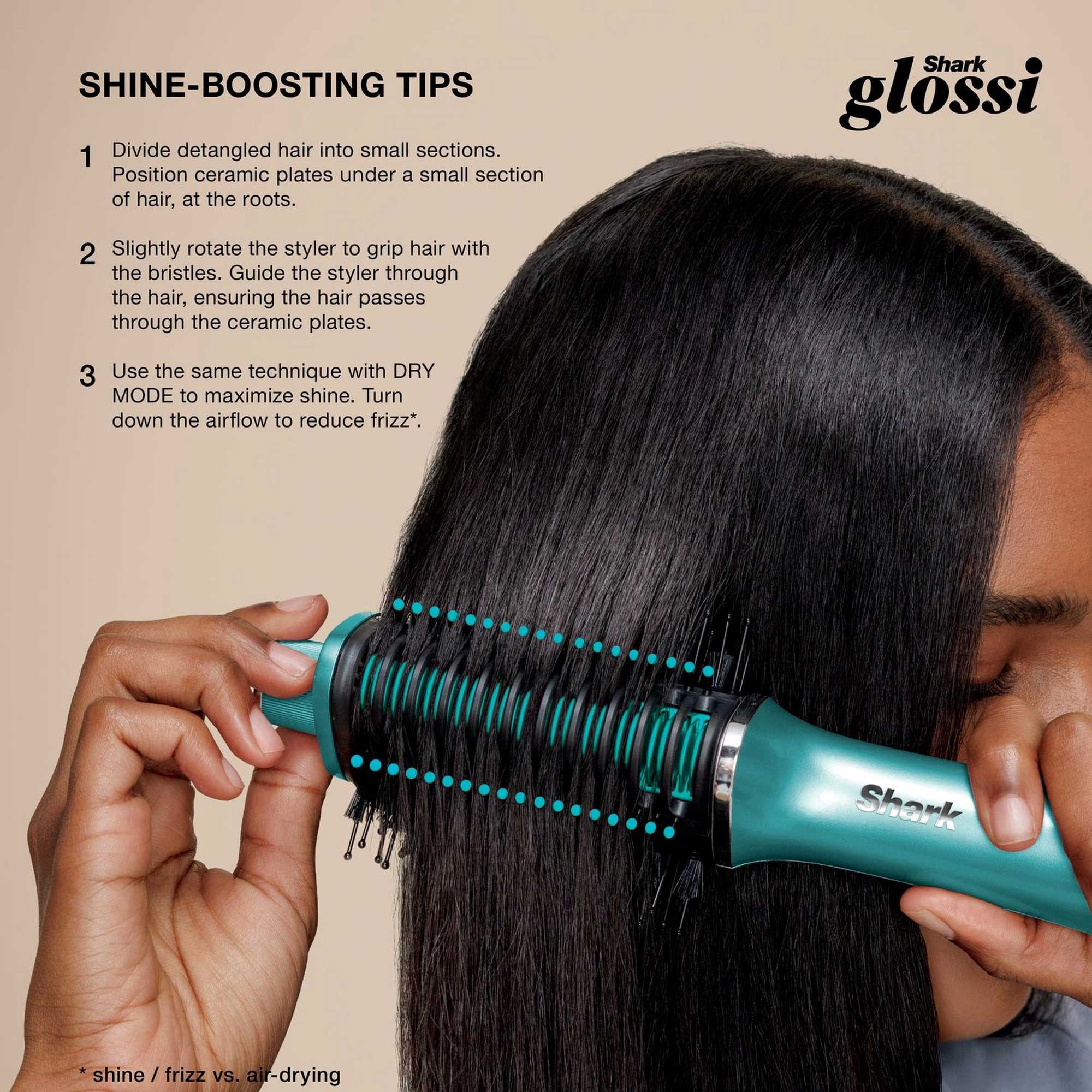 Shark Glossi 2-in-1 Hot Tool & Air Glosser – Teal | HT302UKTL Shark Glossi 2-in-1 Hot Tool & Air Glosser – Teal | HT302UKTL